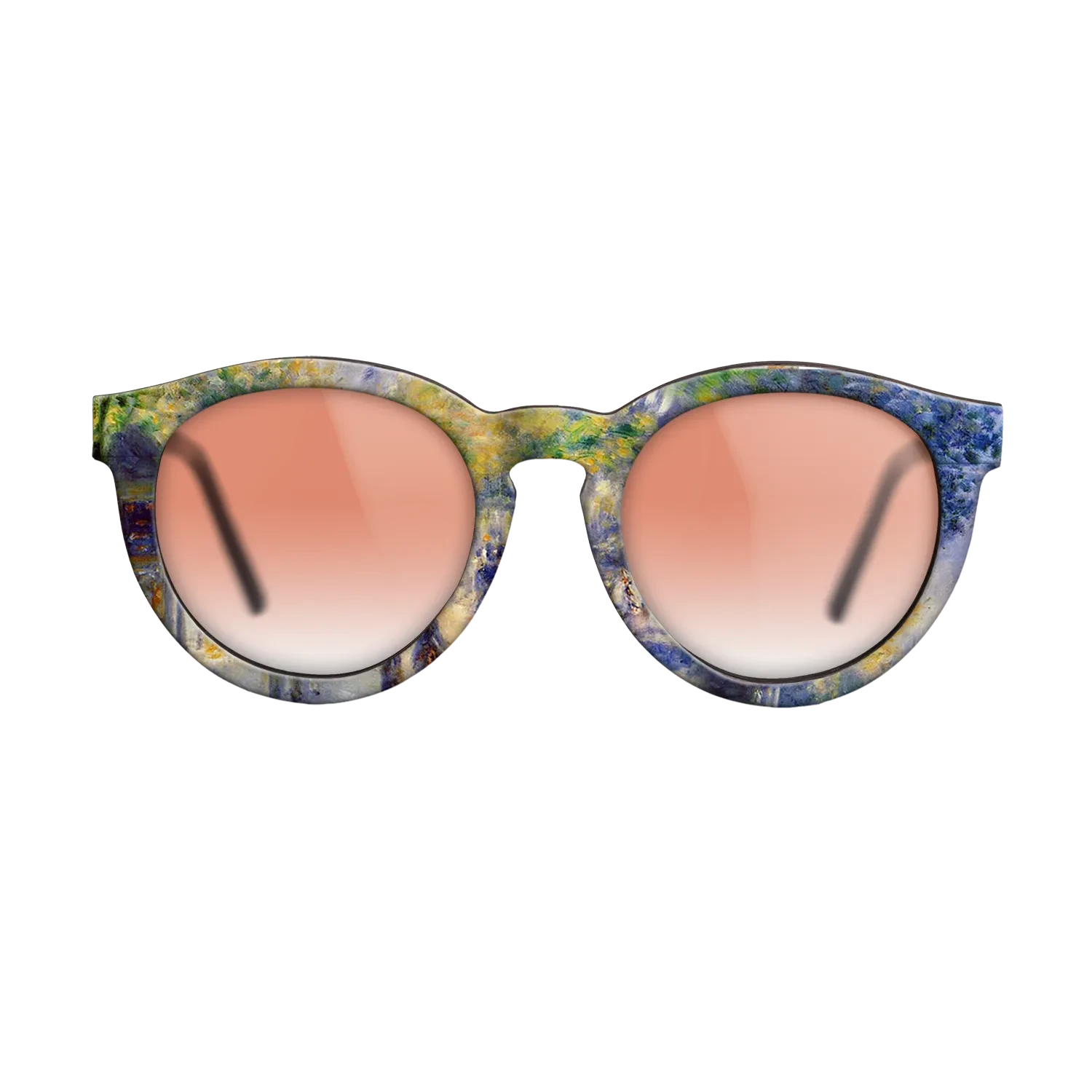 Oil Painting on Straight Grain Walnut: Rococo - The Great Boulevards, 1875 - Pierre-Auguste Renoir - The Rebel - Round - 785 - SIRIS wood optic