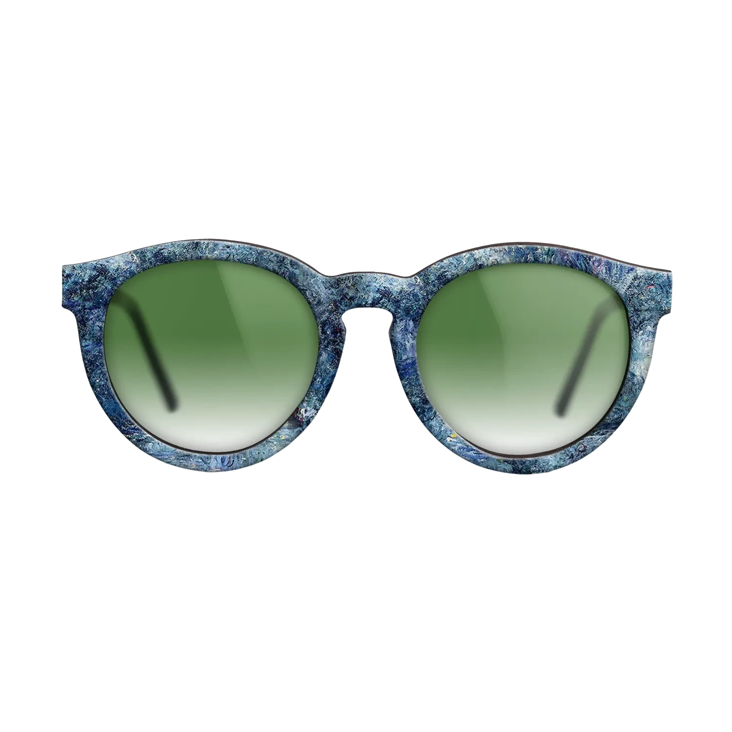 Oil Painting on Straight Grain Walnut: Rococo - The Japanese Bridge 3, 1918 - 1924 - Claude Monet - The Rebel - Round - 1142 - SIRIS wood optic