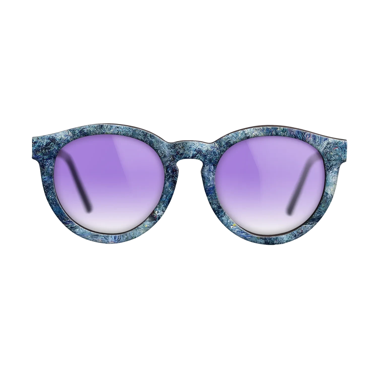 Oil Painting on Straight Grain Walnut: Rococo - The Japanese Bridge 3, 1918 - 1924 - Claude Monet - The Rebel - Round - 1142 - SIRIS wood optic