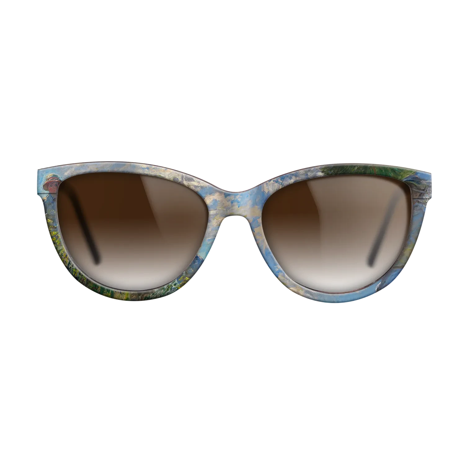 Oil Painting on Straight Grain Walnut: Rococo - The Promenade, Woman with a Parasol, 1875 - Claude Monet - The Maiden - Cat - 1101 - SIRIS wood optic