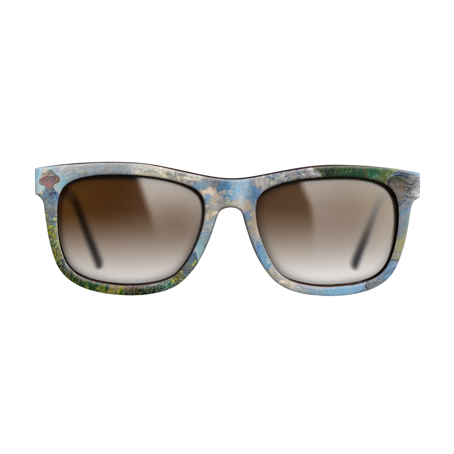 Oil Painting on Straight Grain Walnut: Rococo - The Promenade, Woman with a Parasol, 1875 - Claude Monet - The Hero - Square - 1101 - SIRIS wood optic