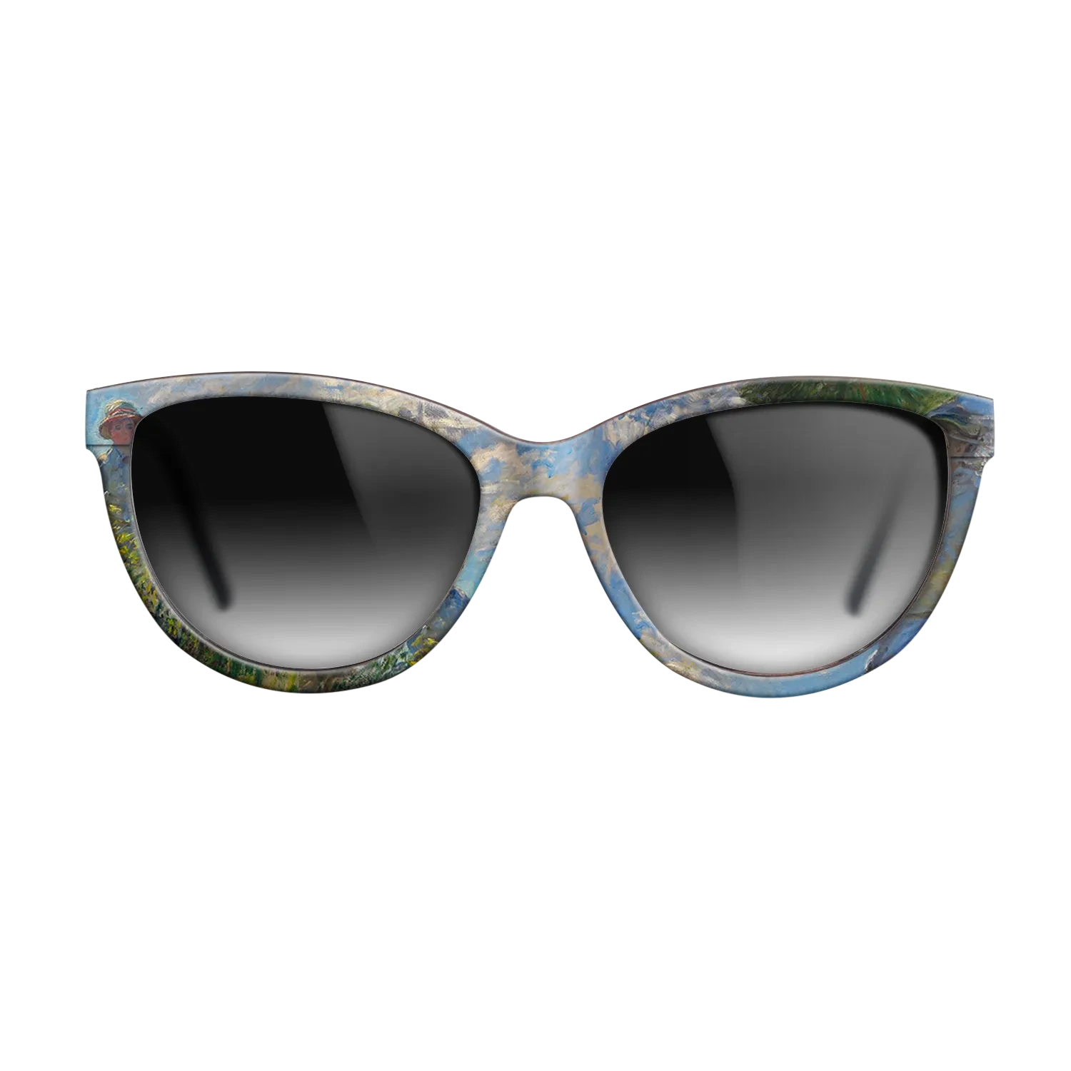 Oil Painting on Straight Grain Walnut: Rococo - The Promenade, Woman with a Parasol, 1875 - Claude Monet - The Maiden - Cat - 1101 - SIRIS wood optic