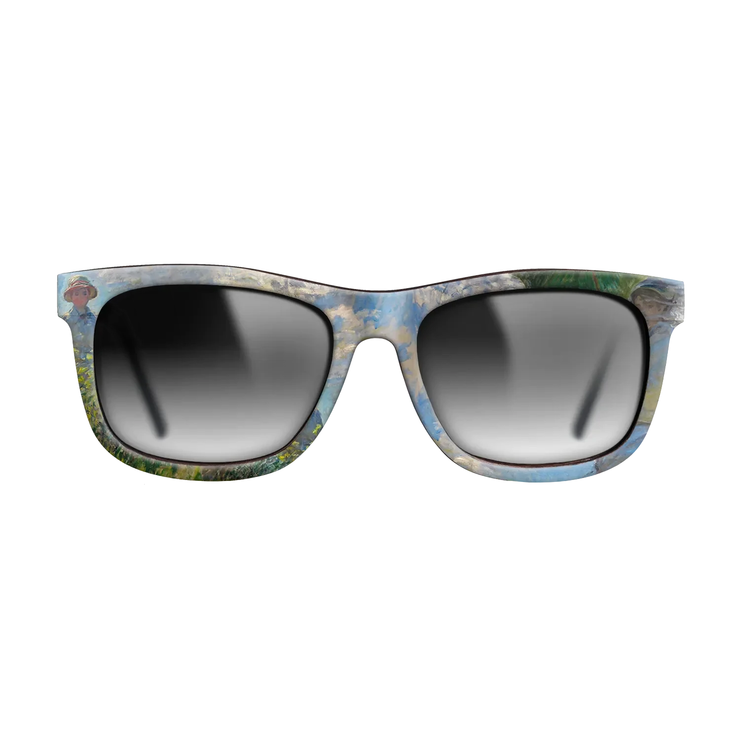 Oil Painting on Straight Grain Walnut: Rococo - The Promenade, Woman with a Parasol, 1875 - Claude Monet - The Hero - Square - 1101 - SIRIS wood optic