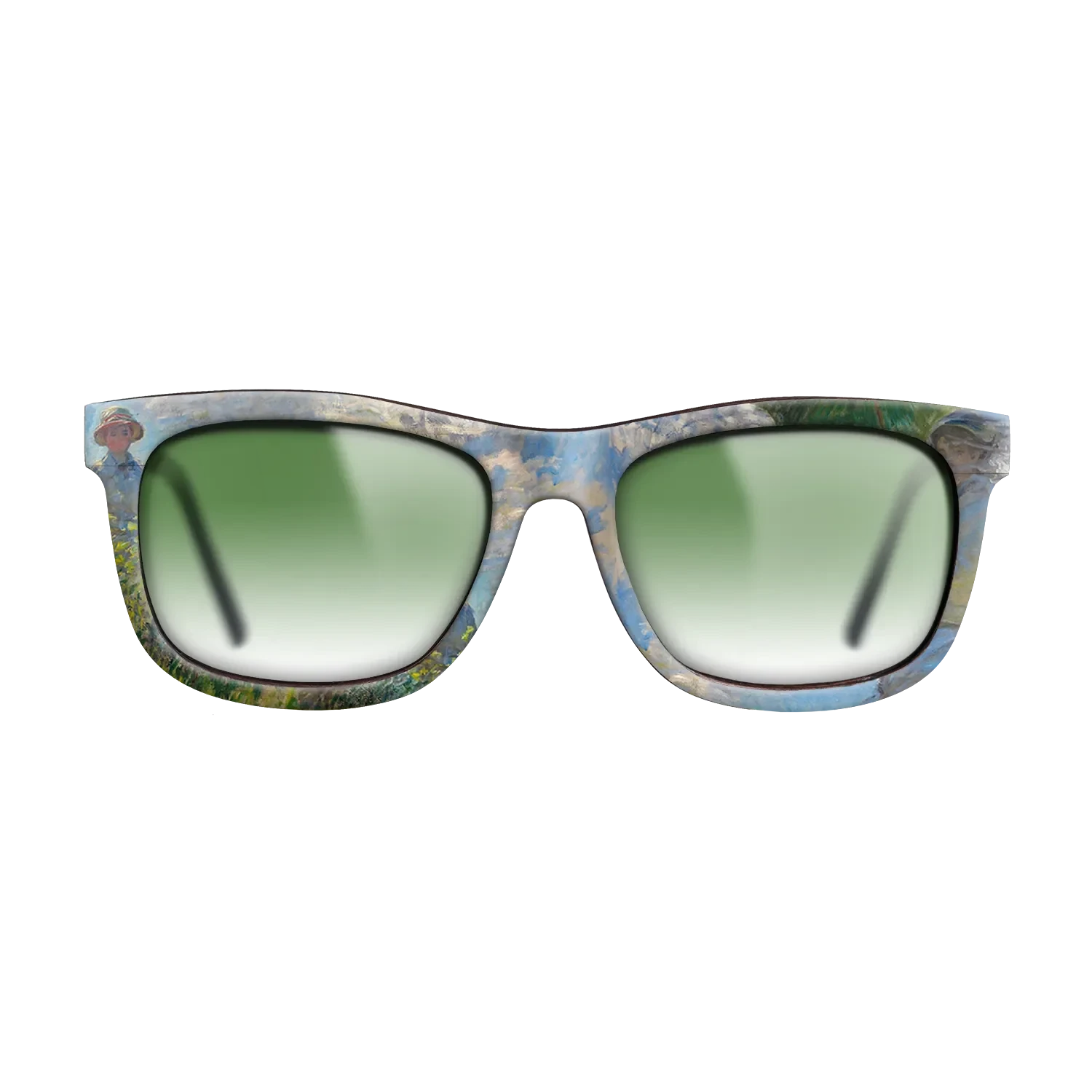 Oil Painting on Straight Grain Walnut: Rococo - The Promenade, Woman with a Parasol, 1875 - Claude Monet - The Hero - Square - 1101 - SIRIS wood optic