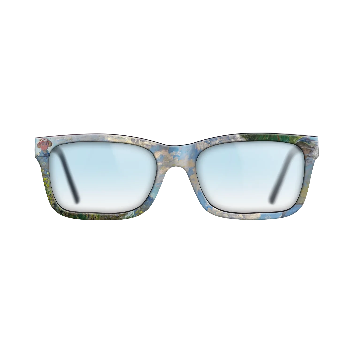 Oil Painting on Straight Grain Walnut: Rococo - The Promenade, Woman with a Parasol, 1875 - Claude Monet - The Sage - Rectangle - 1101 - SIRIS wood optic