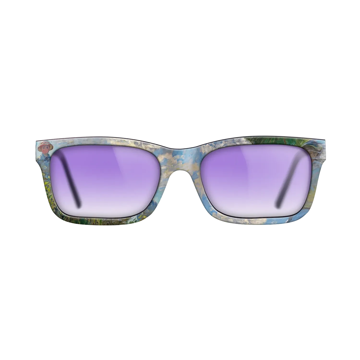 Oil Painting on Straight Grain Walnut: Rococo - The Promenade, Woman with a Parasol, 1875 - Claude Monet - The Sage - Rectangle - 1101 - SIRIS wood optic