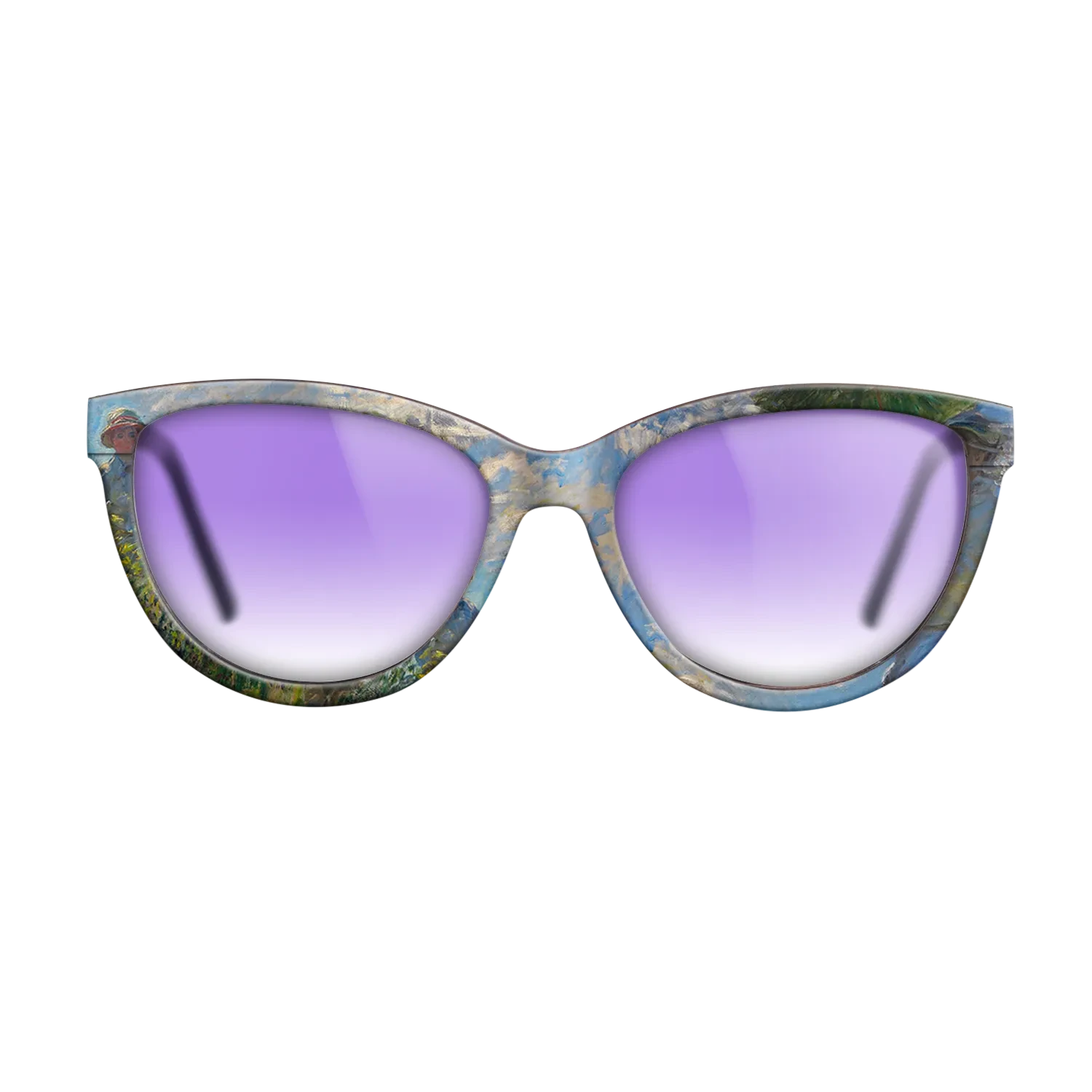 Oil Painting on Straight Grain Walnut: Rococo - The Promenade, Woman with a Parasol, 1875 - Claude Monet - The Maiden - Cat - 1101 - SIRIS wood optic