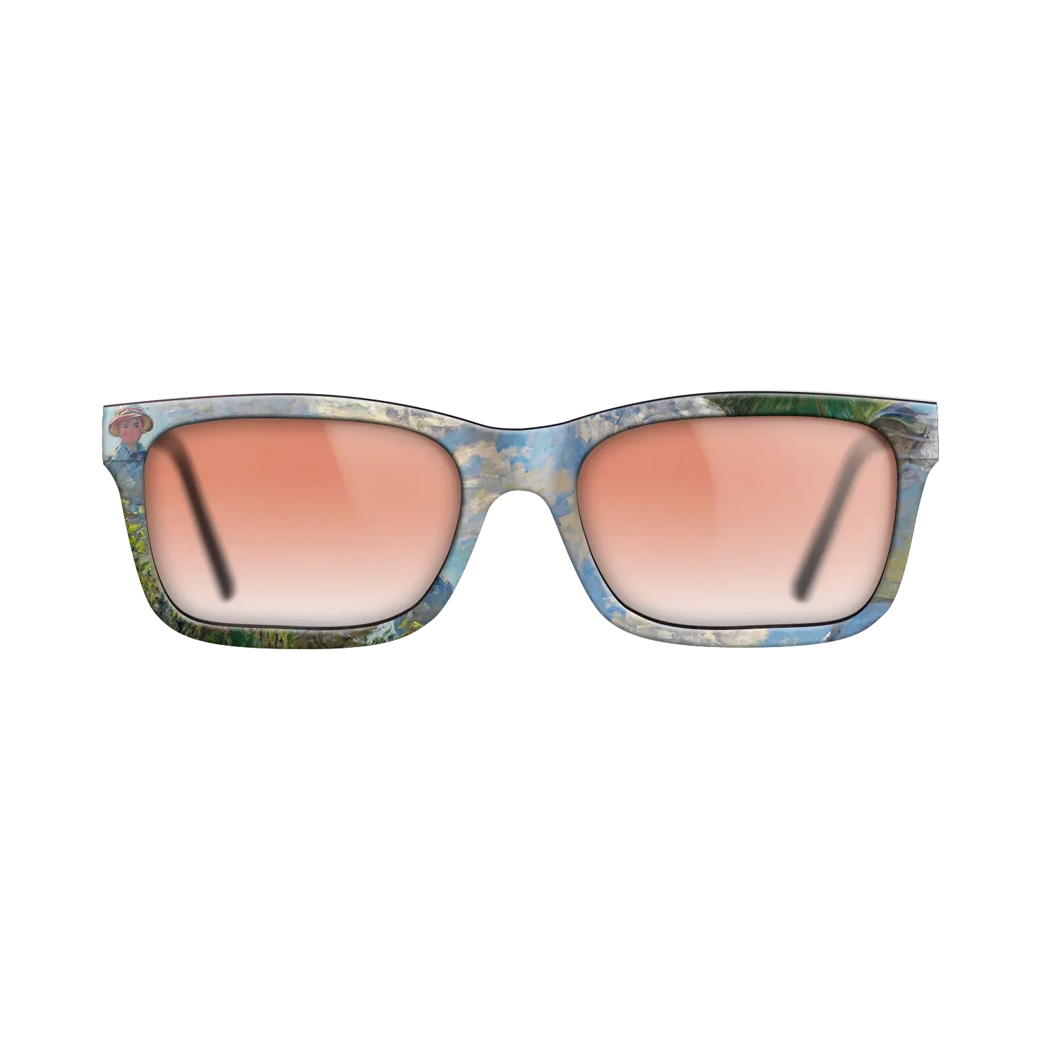 Oil Painting on Straight Grain Walnut: Rococo - The Promenade, Woman with a Parasol, 1875 - Claude Monet - The Sage - Rectangle - 1101 - SIRIS wood optic