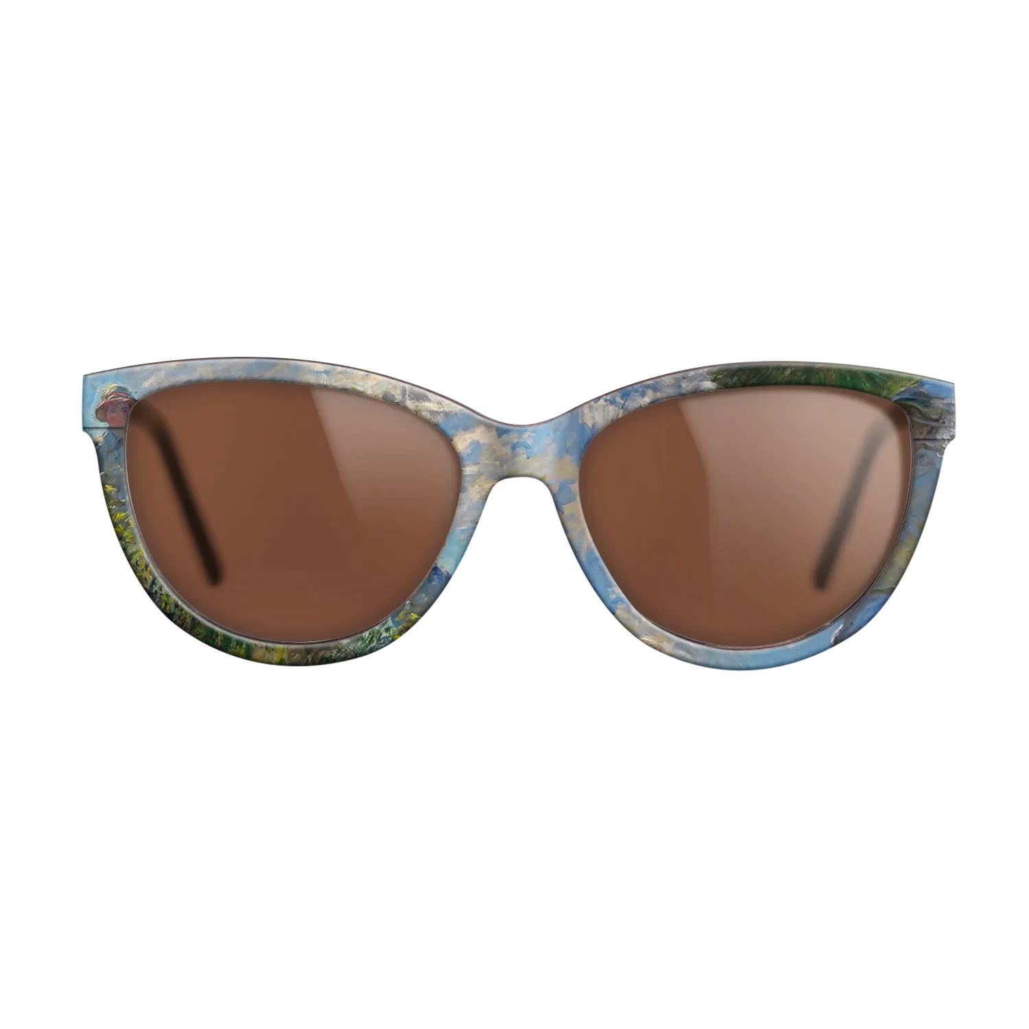 Oil Painting on Straight Grain Walnut: Rococo - The Promenade, Woman with a Parasol, 1875 - Claude Monet - The Maiden - Cat - 1101 - SIRIS wood optic