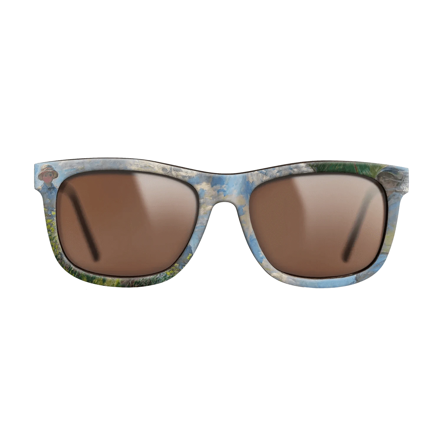 Oil Painting on Straight Grain Walnut: Rococo - The Promenade, Woman with a Parasol, 1875 - Claude Monet - The Hero - Square - 1101 - SIRIS wood optic