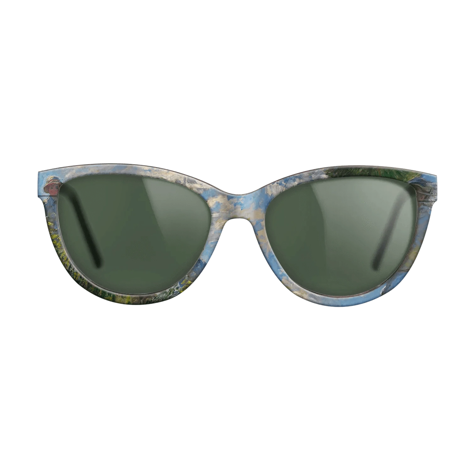 Oil Painting on Straight Grain Walnut: Rococo - The Promenade, Woman with a Parasol, 1875 - Claude Monet - The Maiden - Cat - 1101 - SIRIS wood optic