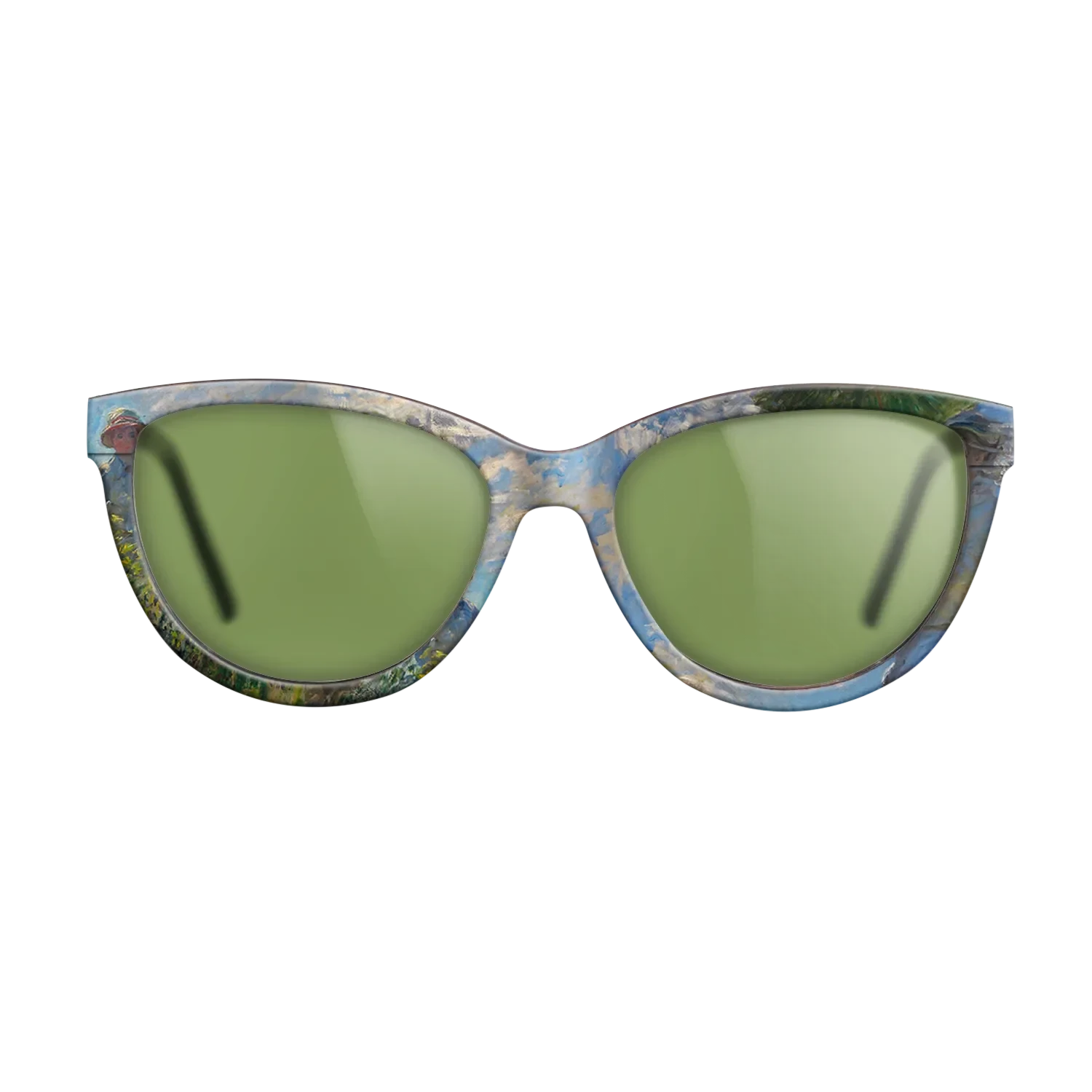 Oil Painting on Straight Grain Walnut: Rococo - The Promenade, Woman with a Parasol, 1875 - Claude Monet - The Maiden - Cat - 1101 - SIRIS wood optic