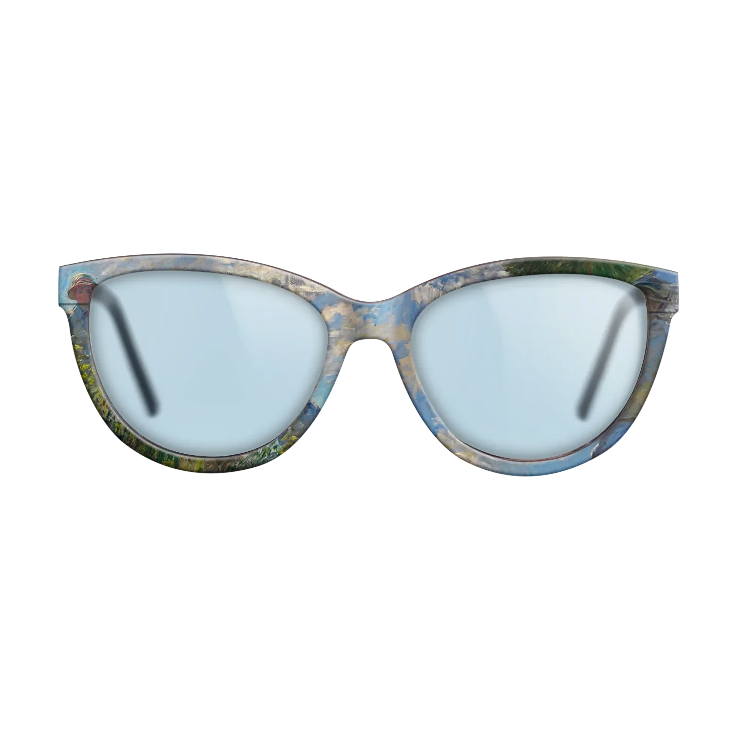 Oil Painting on Straight Grain Walnut: Rococo - The Promenade, Woman with a Parasol, 1875 - Claude Monet - The Maiden - Cat - 1101 - SIRIS wood optic