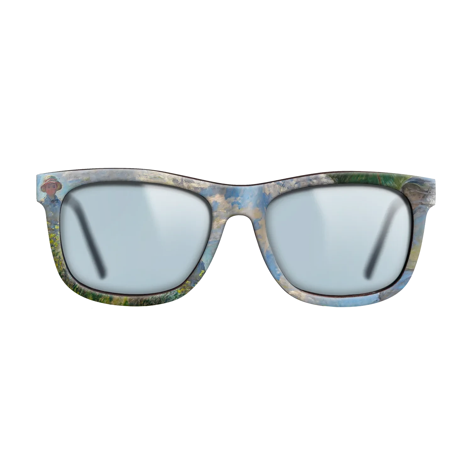 Oil Painting on Straight Grain Walnut: Rococo - The Promenade, Woman with a Parasol, 1875 - Claude Monet - The Hero - Square - 1101 - SIRIS wood optic