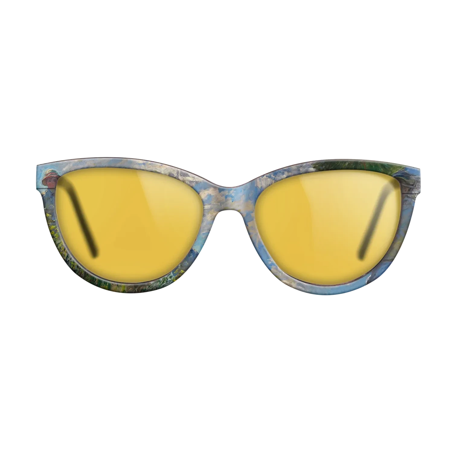 Oil Painting on Straight Grain Walnut: Rococo - The Promenade, Woman with a Parasol, 1875 - Claude Monet - The Maiden - Cat - 1101 - SIRIS wood optic