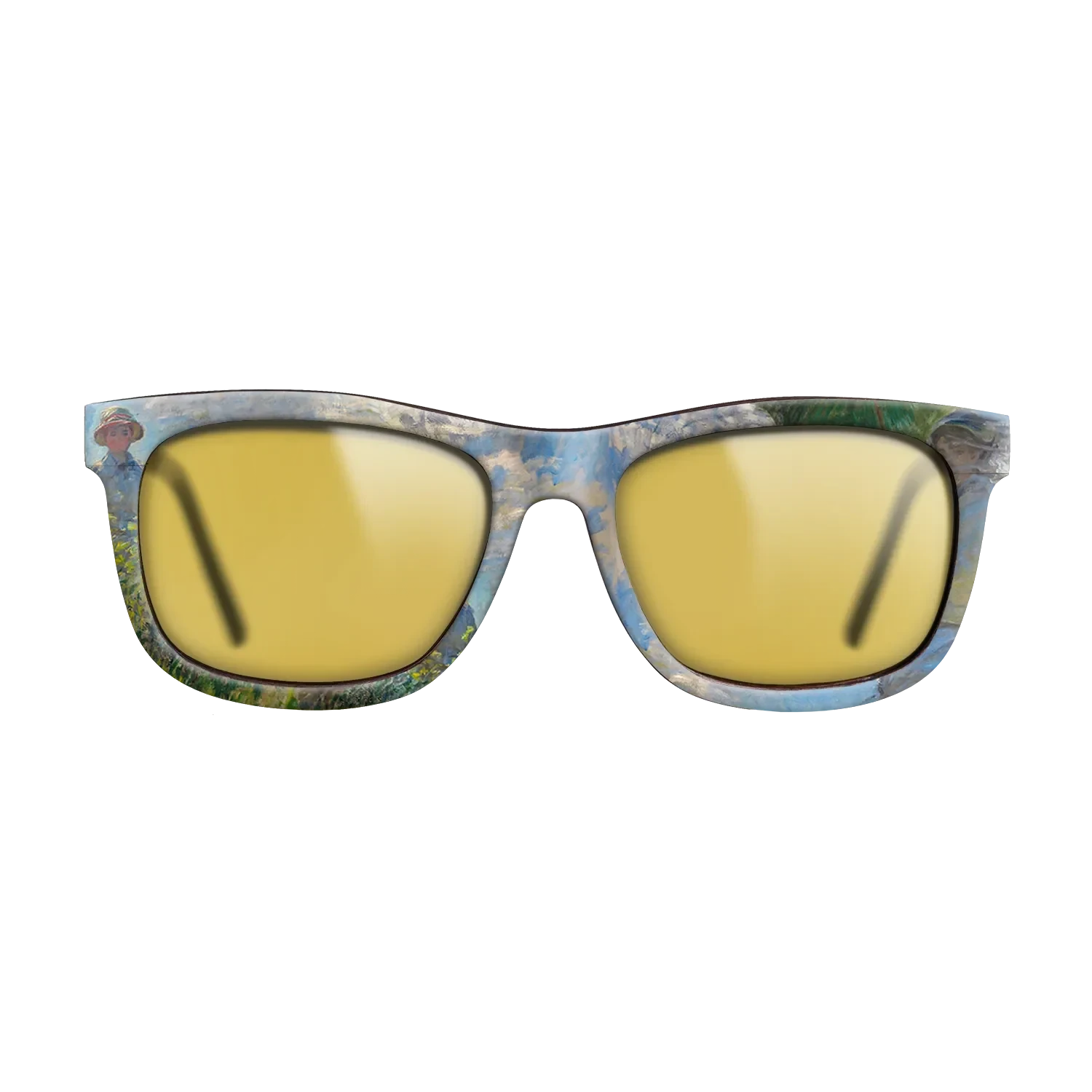 Oil Painting on Straight Grain Walnut: Rococo - The Promenade, Woman with a Parasol, 1875 - Claude Monet - The Hero - Square - 1101 - SIRIS wood optic