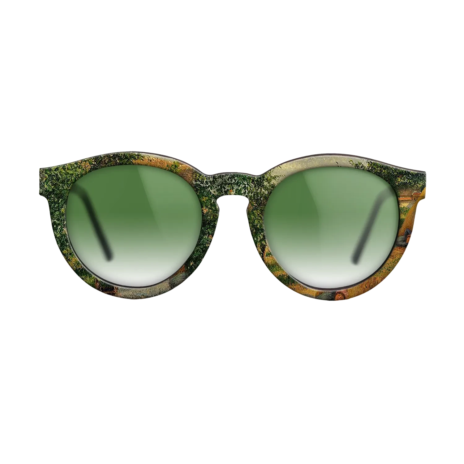 Oil Painting on Straight Grain Walnut: Rococo - The Siesta, 1899 - Camille Pissarro - The Rebel - Round - 1727 - SIRIS wood optic