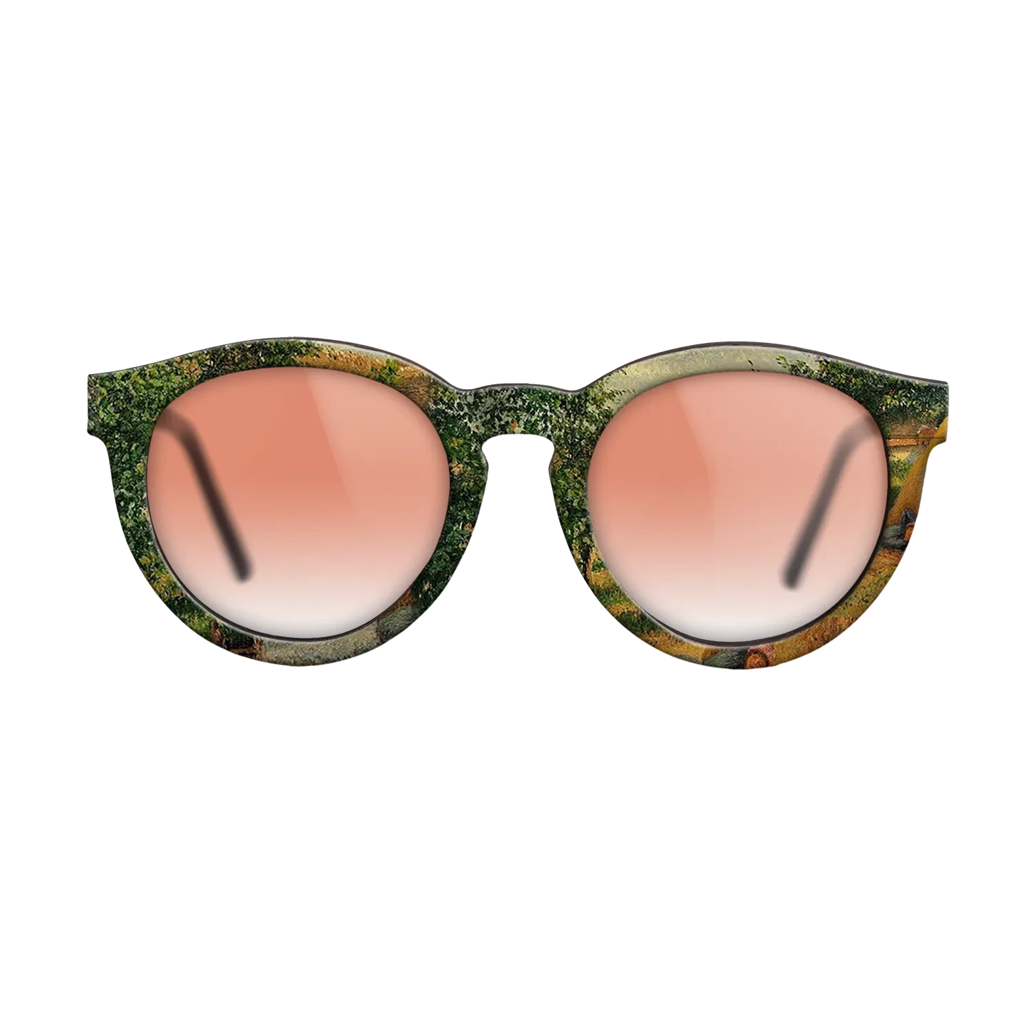 Oil Painting on Straight Grain Walnut: Rococo - The Siesta, 1899 - Camille Pissarro - The Rebel - Round - 1727 - SIRIS wood optic