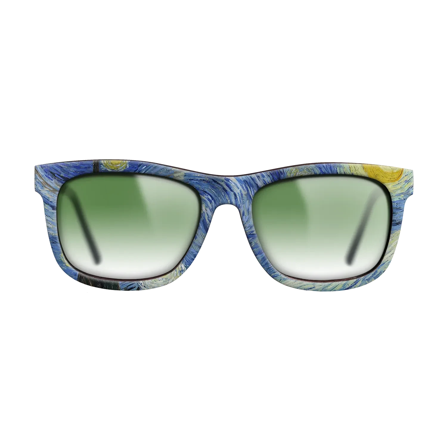 Oil Painting on Straight Grain Walnut: Rococo - The Starry Night, 1889 - Vincent van Gogh 2 - The Hero - Square - 1837 - SIRIS wood optic