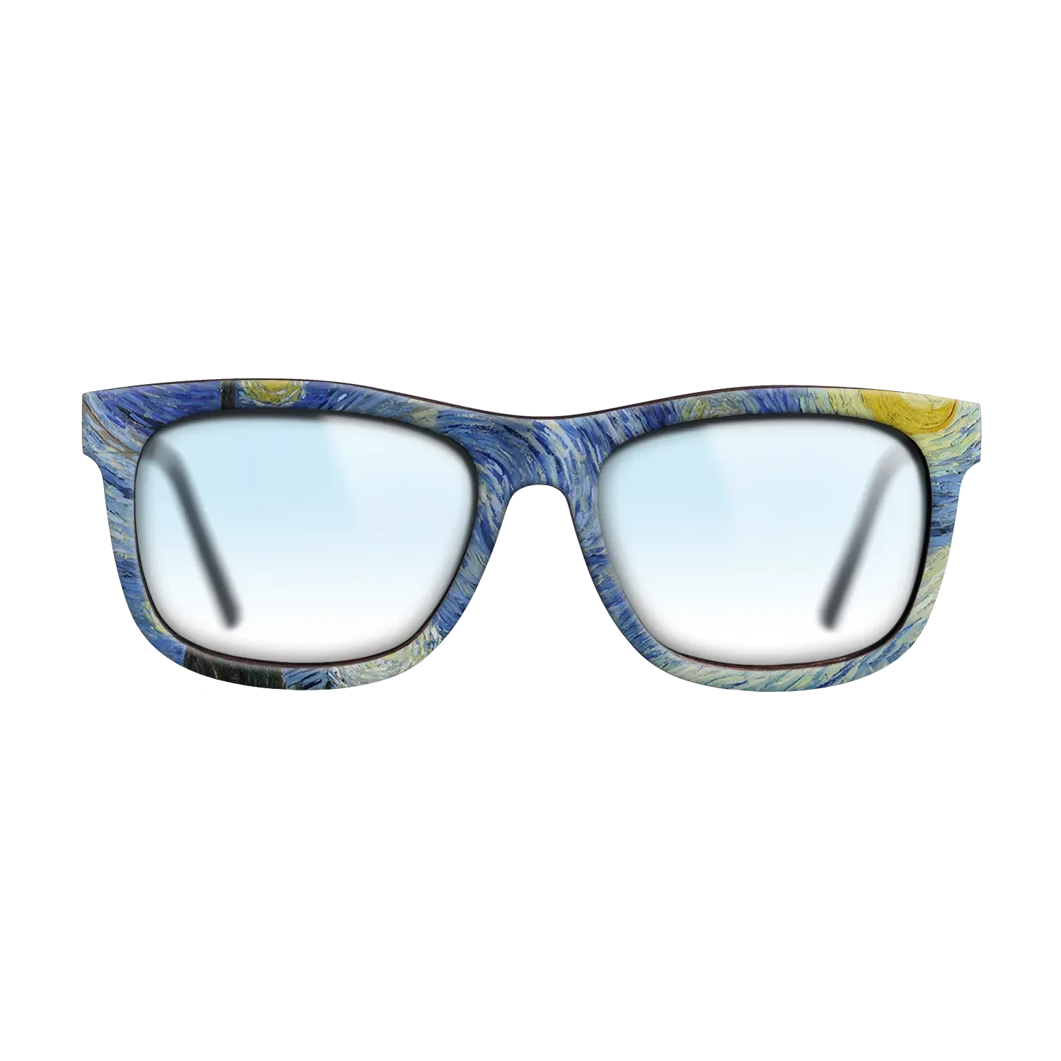 Oil Painting on Straight Grain Walnut: Rococo - The Starry Night, 1889 - Vincent van Gogh 2 - The Hero - Square - 1837 - SIRIS wood optic