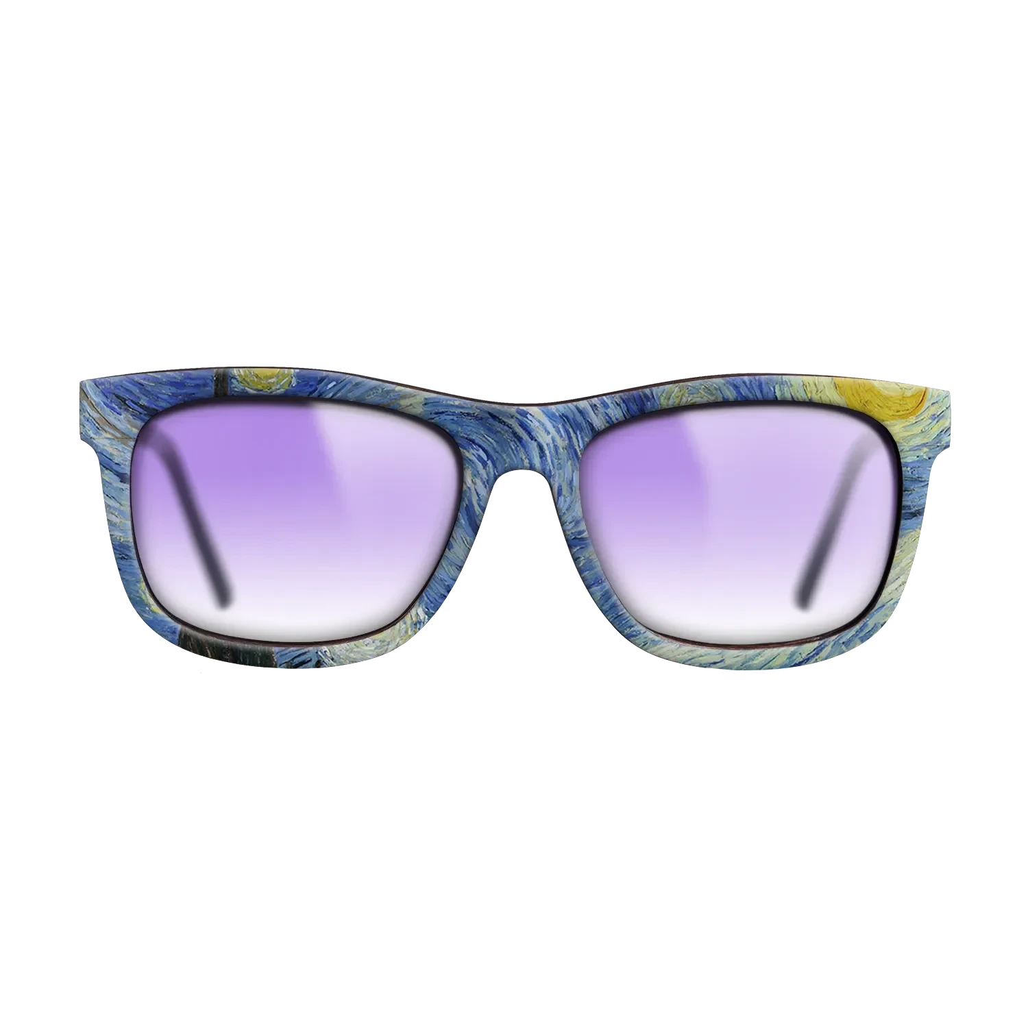 Oil Painting on Straight Grain Walnut: Rococo - The Starry Night, 1889 - Vincent van Gogh 2 - The Hero - Square - 1837 - SIRIS wood optic