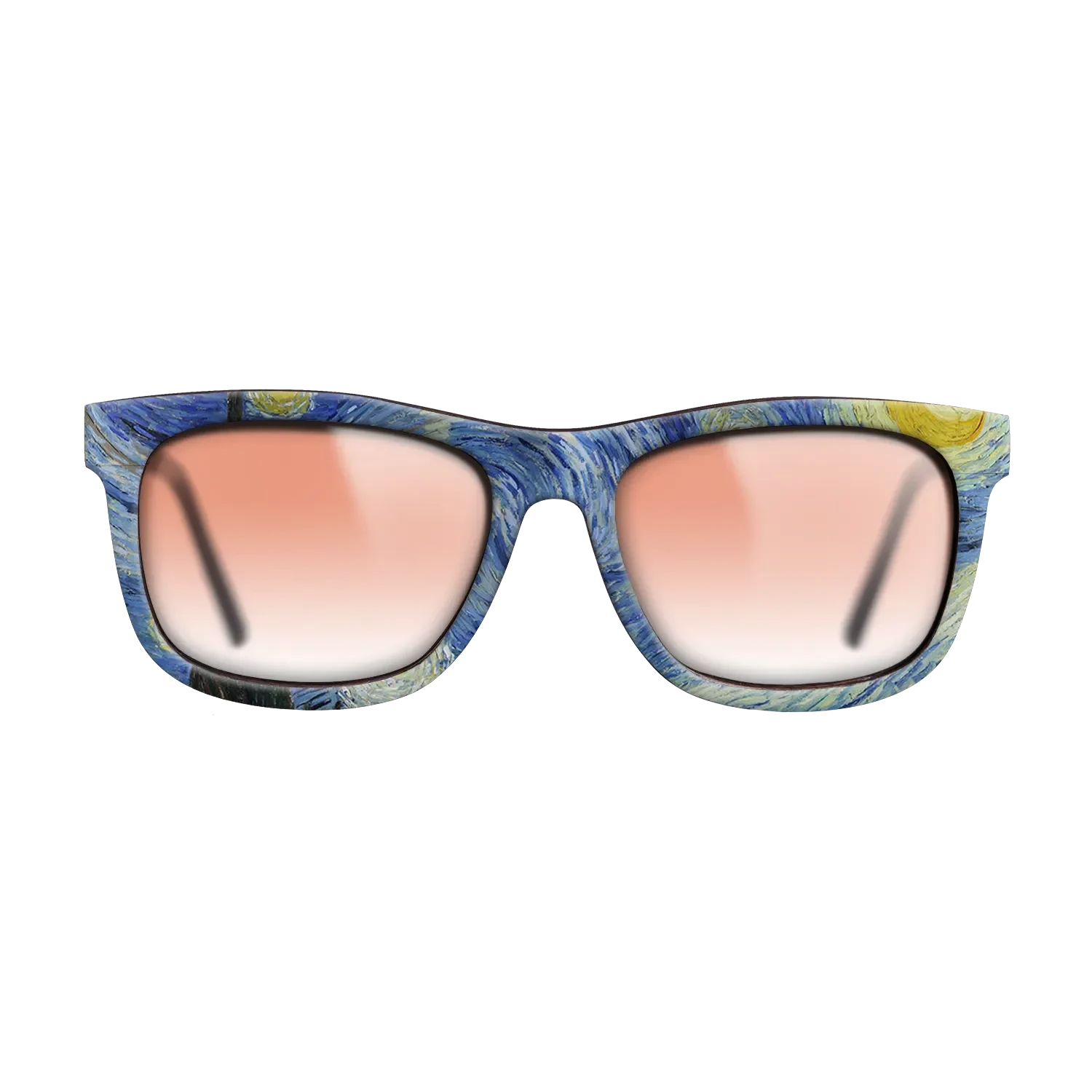 Oil Painting on Straight Grain Walnut: Rococo - The Starry Night, 1889 - Vincent van Gogh 2 - The Hero - Square - 1837 - SIRIS wood optic