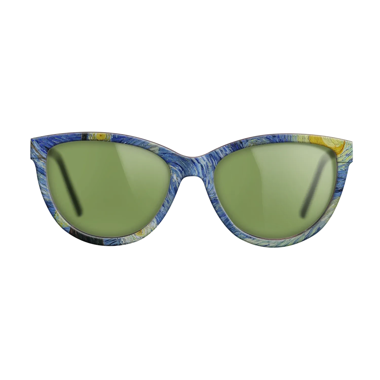 Oil Painting on Straight Grain Walnut: Rococo - The Starry Night, 1889 - Vincent van Gogh 2 - The Maiden - Cat - 1837 - SIRIS wood optic