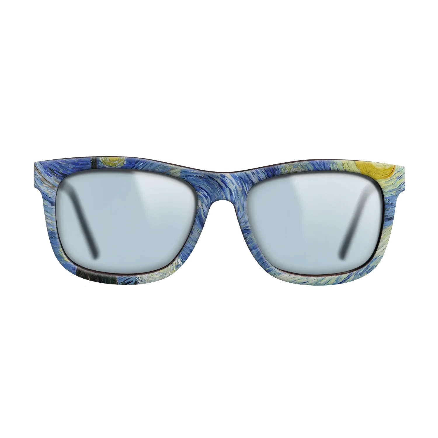 Oil Painting on Straight Grain Walnut: Rococo - The Starry Night, 1889 - Vincent van Gogh 2 - The Hero - Square - 1837 - SIRIS wood optic