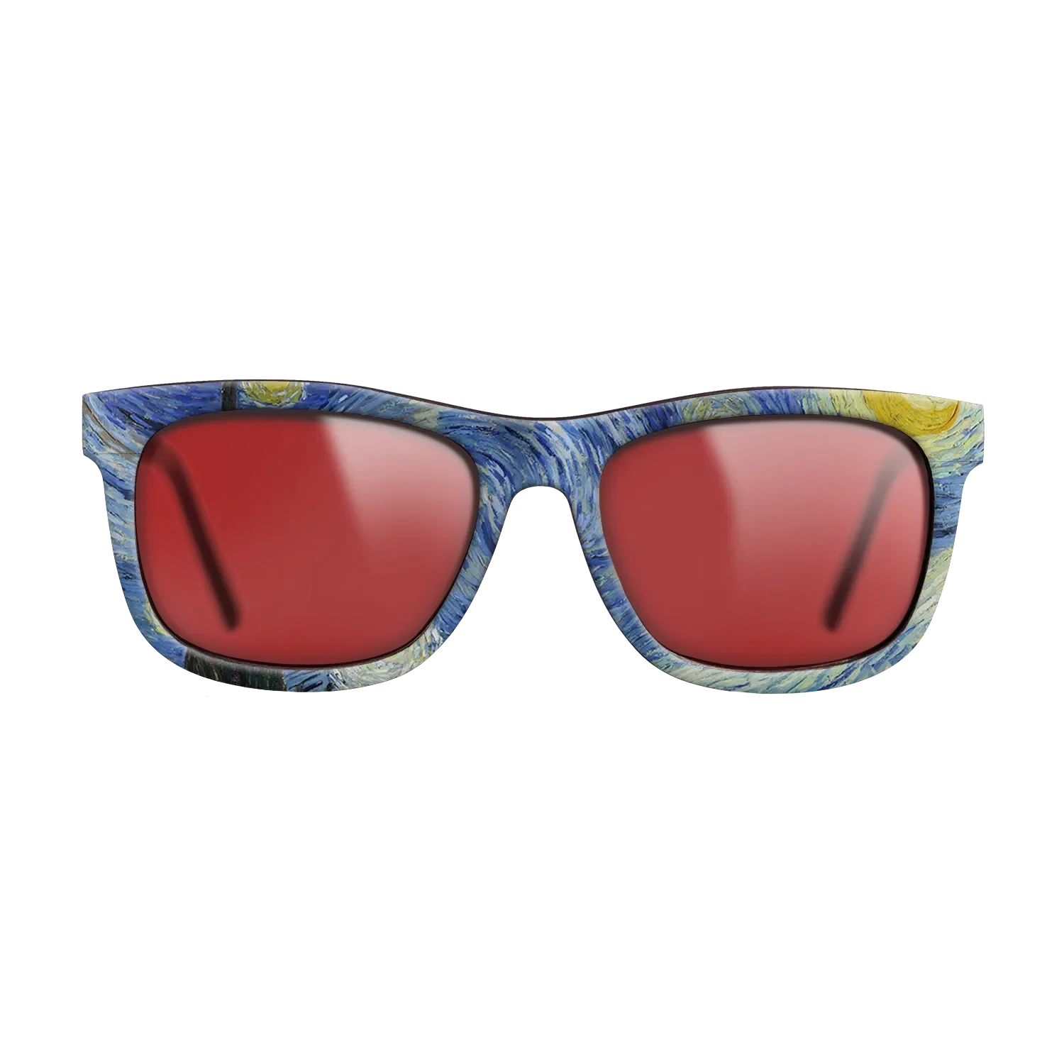 Oil Painting on Straight Grain Walnut: Rococo - The Starry Night, 1889 - Vincent van Gogh 2 - The Hero - Square - 1837 - SIRIS wood optic