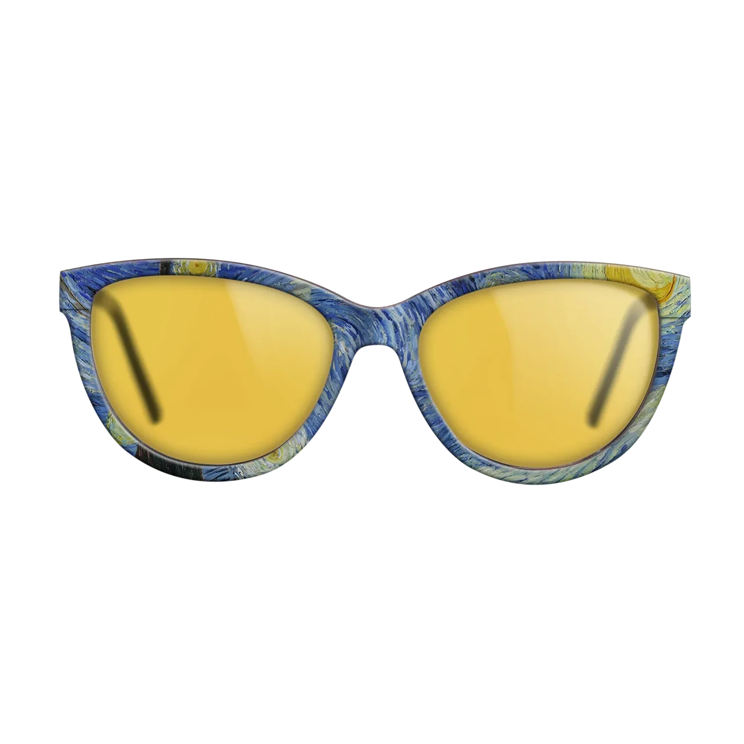 Oil Painting on Straight Grain Walnut: Rococo - The Starry Night, 1889 - Vincent van Gogh 2 - The Maiden - Cat - 1837 - SIRIS wood optic