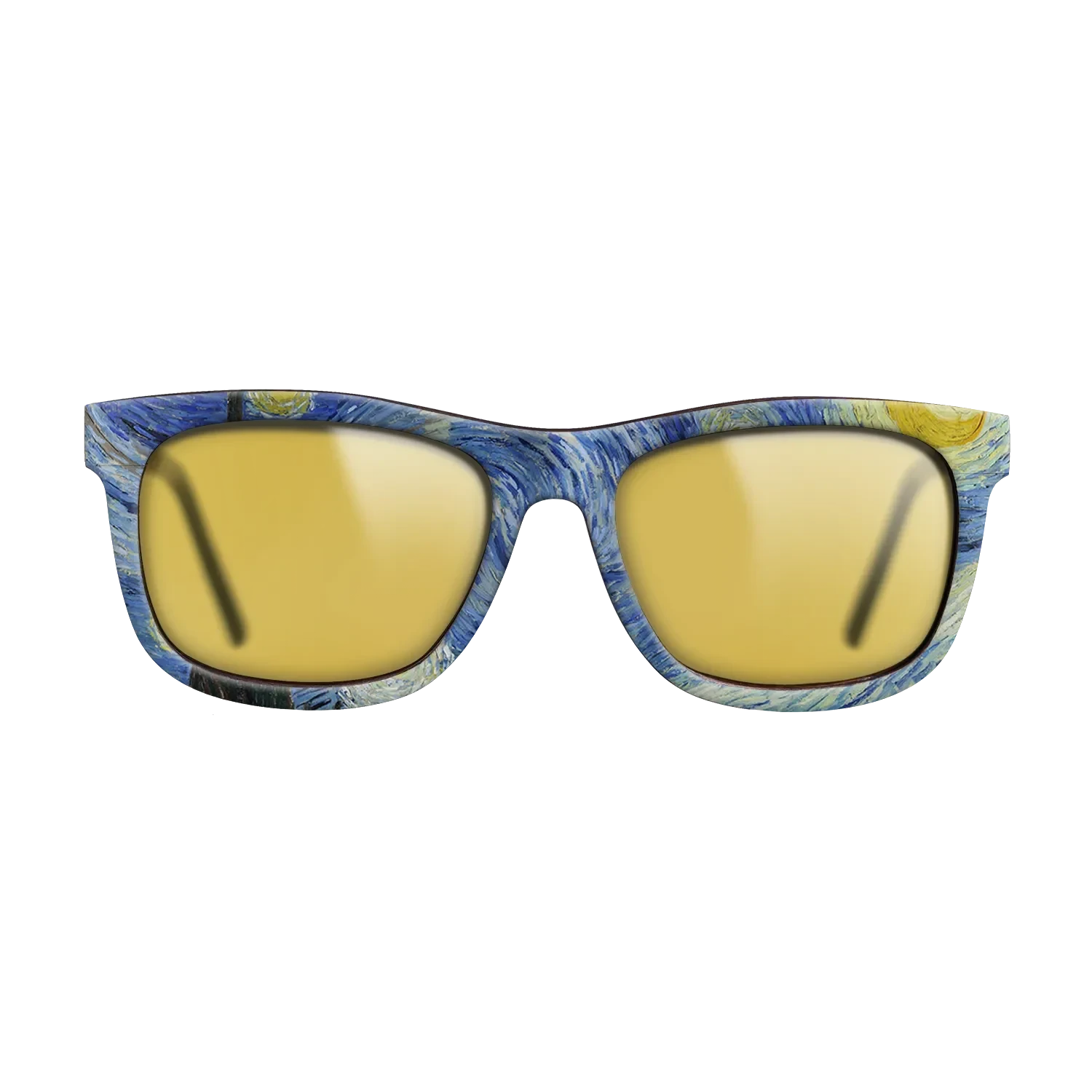 Oil Painting on Straight Grain Walnut: Rococo - The Starry Night, 1889 - Vincent van Gogh 2 - The Hero - Square - 1837 - SIRIS wood optic