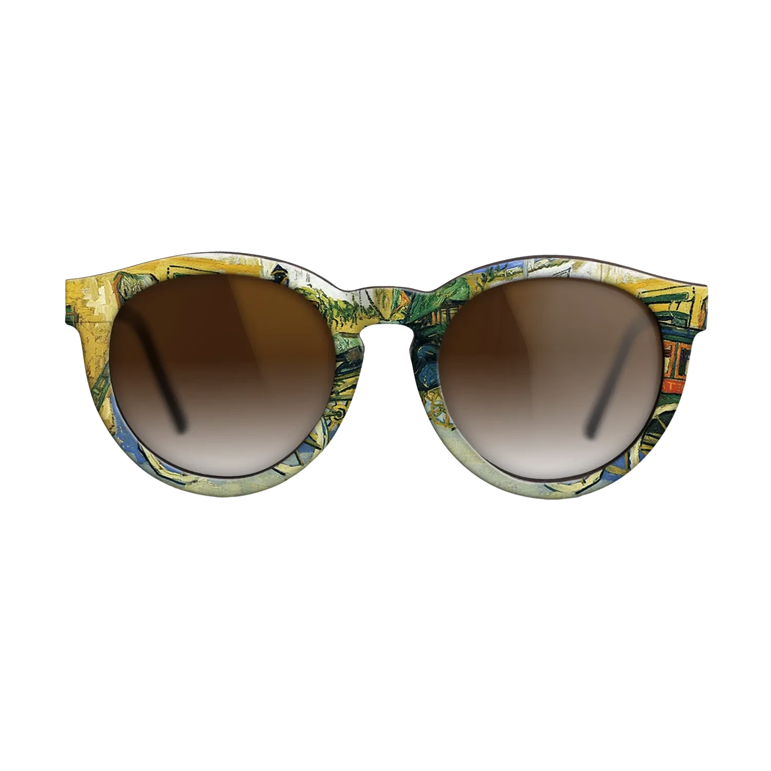 Oil Painting on Straight Grain Walnut: Rococo - The Tarascon Diligence, 1888 - Vincent van Gogh - The Rebel - Round - 1640 - SIRIS wood optic