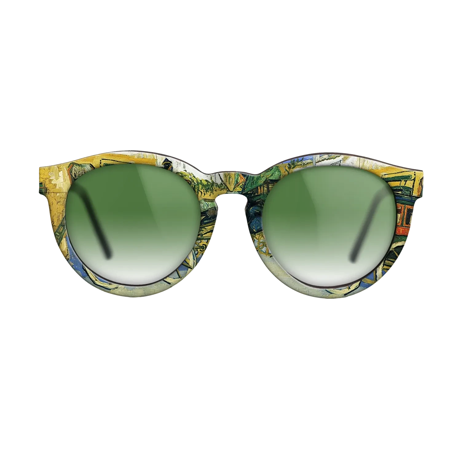 Oil Painting on Straight Grain Walnut: Rococo - The Tarascon Diligence, 1888 - Vincent van Gogh - The Rebel - Round - 1640 - SIRIS wood optic