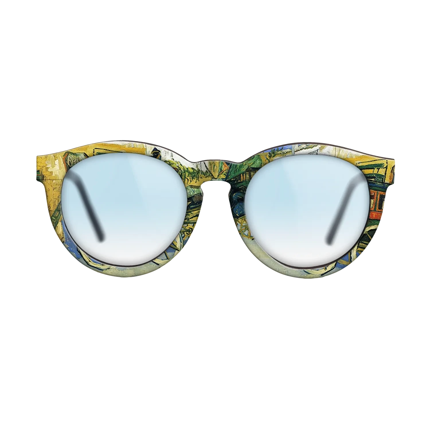 Oil Painting on Straight Grain Walnut: Rococo - The Tarascon Diligence, 1888 - Vincent van Gogh - The Rebel - Round - 1640 - SIRIS wood optic