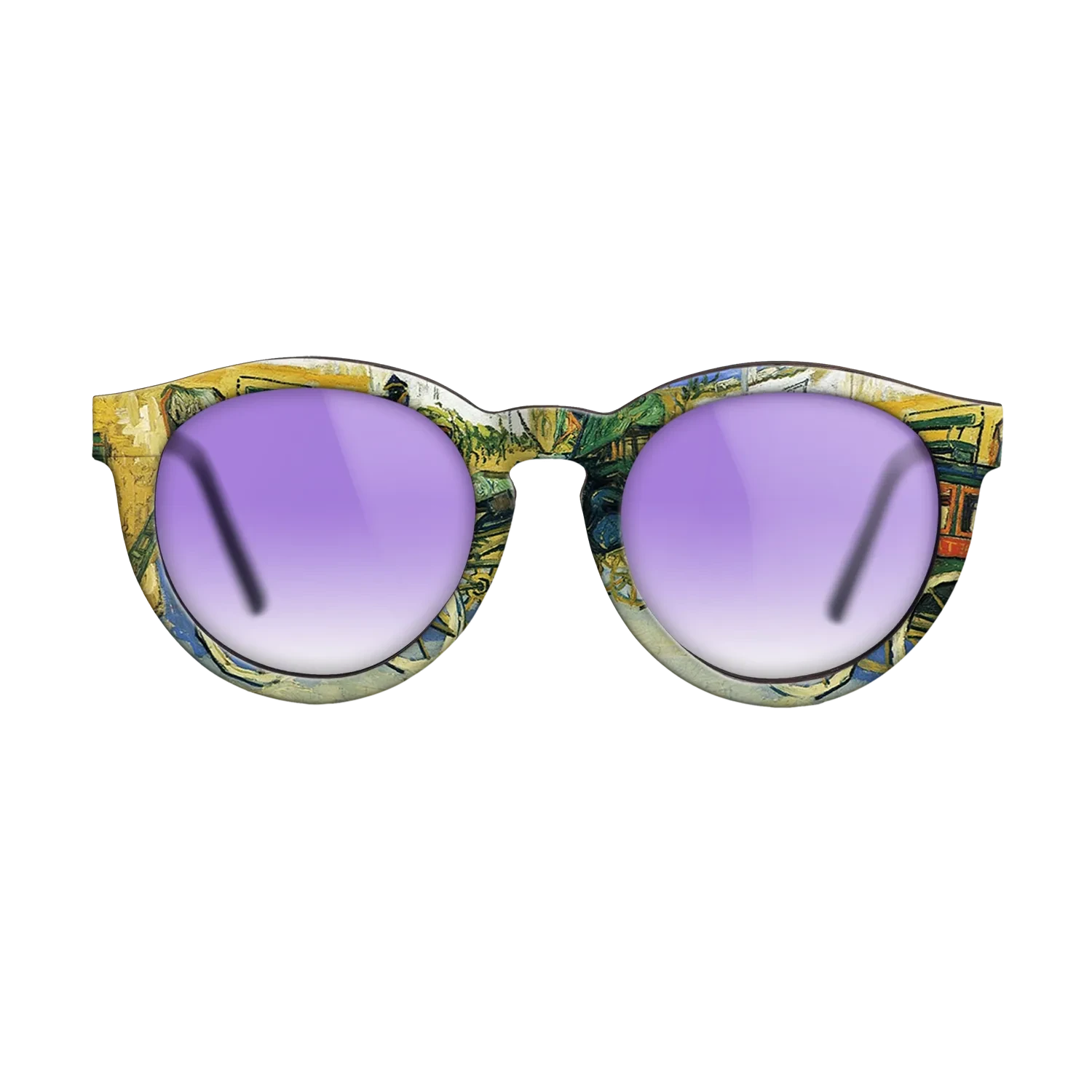 Oil Painting on Straight Grain Walnut: Rococo - The Tarascon Diligence, 1888 - Vincent van Gogh - The Rebel - Round - 1640 - SIRIS wood optic