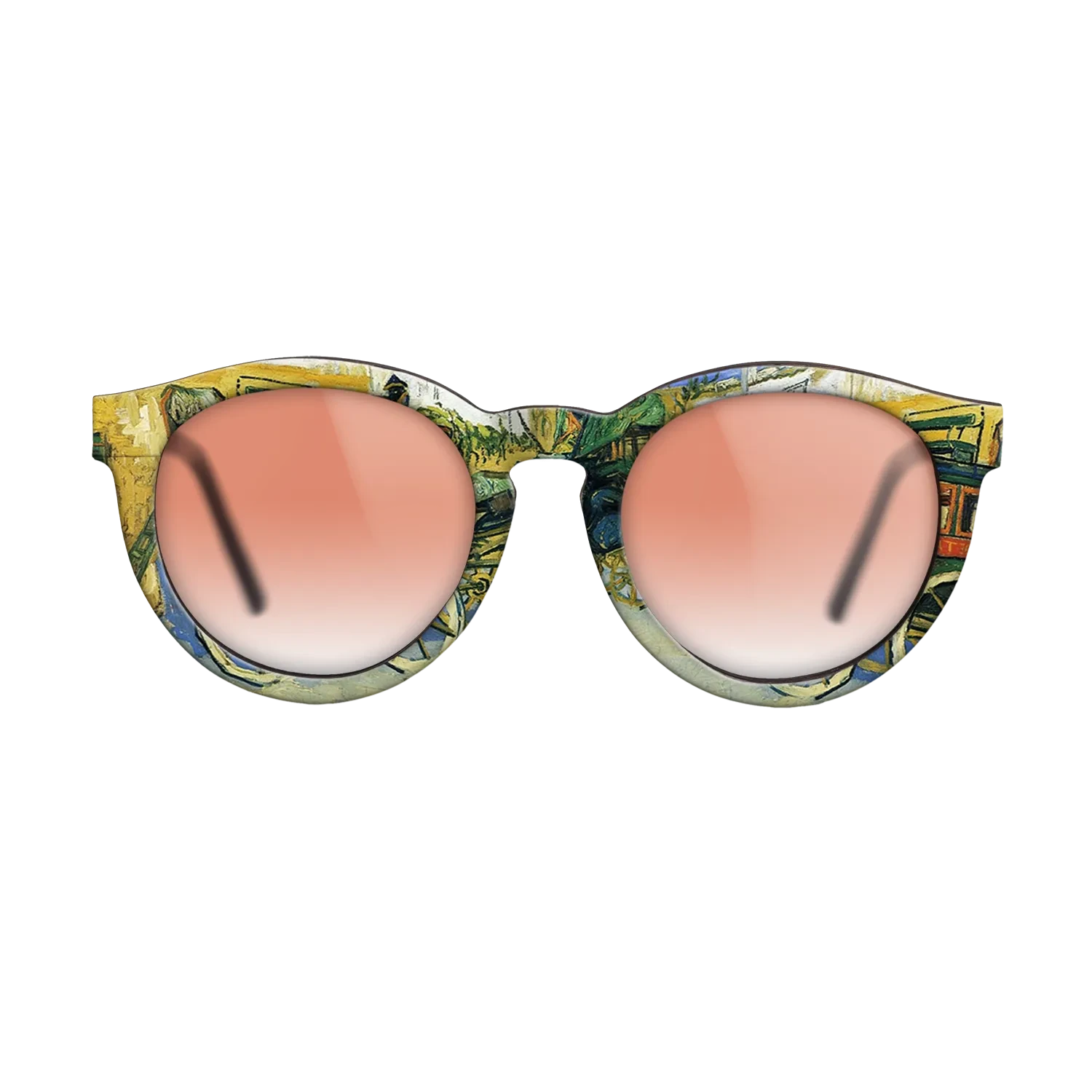 Oil Painting on Straight Grain Walnut: Rococo - The Tarascon Diligence, 1888 - Vincent van Gogh - The Rebel - Round - 1640 - SIRIS wood optic