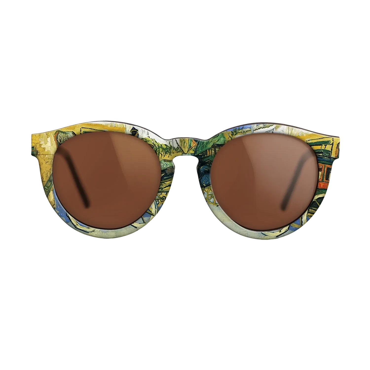 Oil Painting on Straight Grain Walnut: Rococo - The Tarascon Diligence, 1888 - Vincent van Gogh - The Rebel - Round - 1640 - SIRIS wood optic