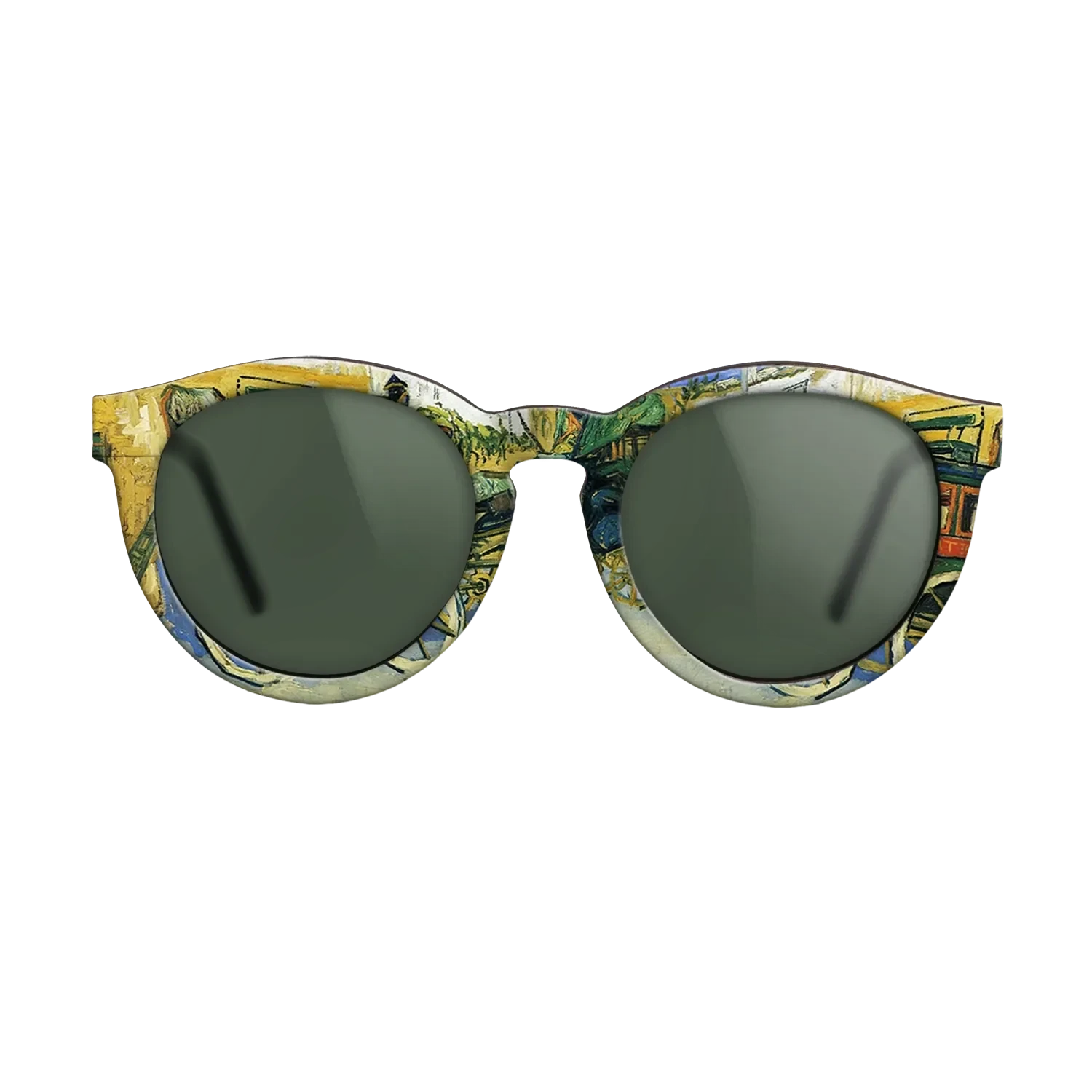 Oil Painting on Straight Grain Walnut: Rococo - The Tarascon Diligence, 1888 - Vincent van Gogh - The Rebel - Round - 1640 - SIRIS wood optic