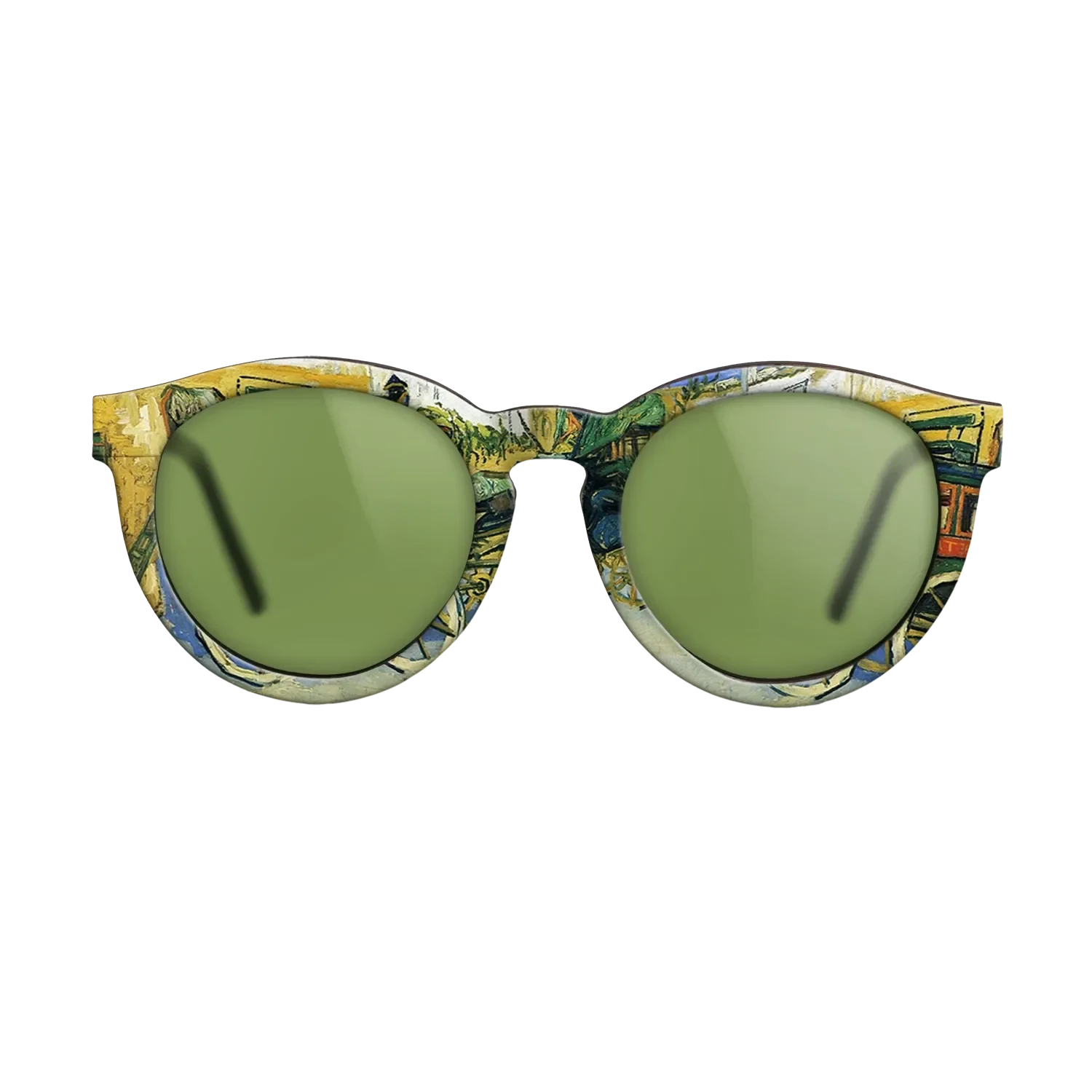 Oil Painting on Straight Grain Walnut: Rococo - The Tarascon Diligence, 1888 - Vincent van Gogh - The Rebel - Round - 1640 - SIRIS wood optic