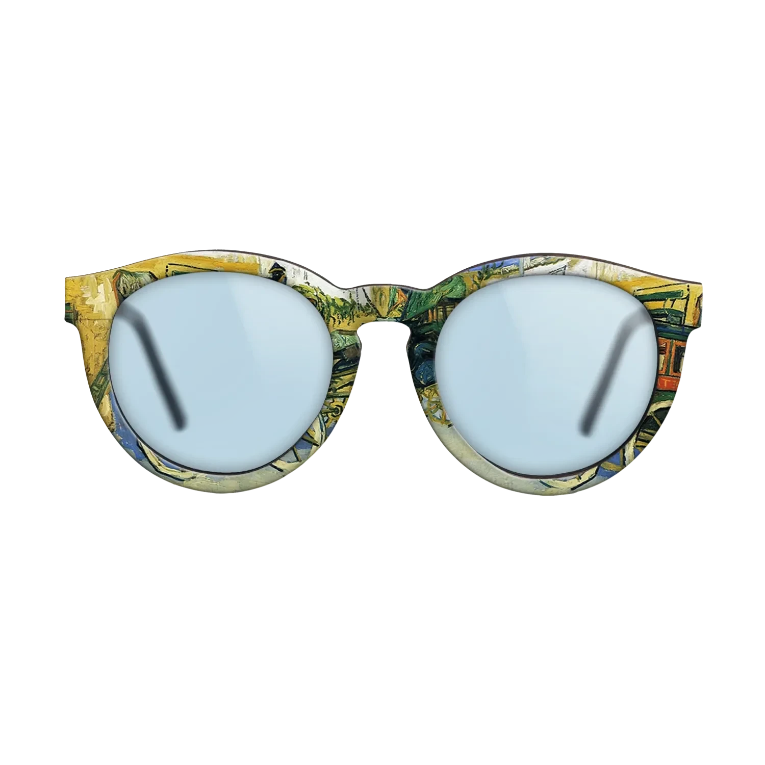 Oil Painting on Straight Grain Walnut: Rococo - The Tarascon Diligence, 1888 - Vincent van Gogh - The Rebel - Round - 1640 - SIRIS wood optic