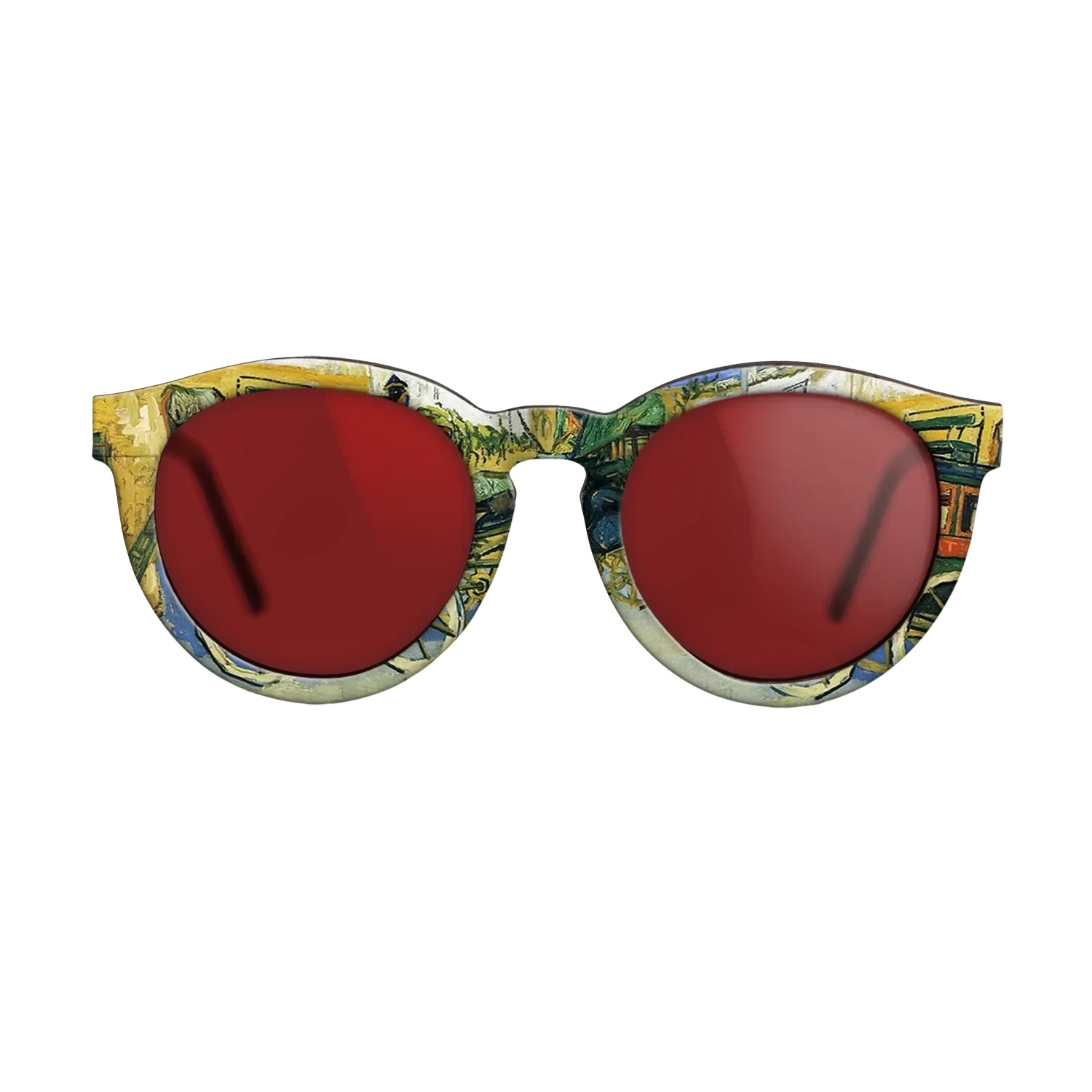 Oil Painting on Straight Grain Walnut: Rococo - The Tarascon Diligence, 1888 - Vincent van Gogh - The Rebel - Round - 1640 - SIRIS wood optic