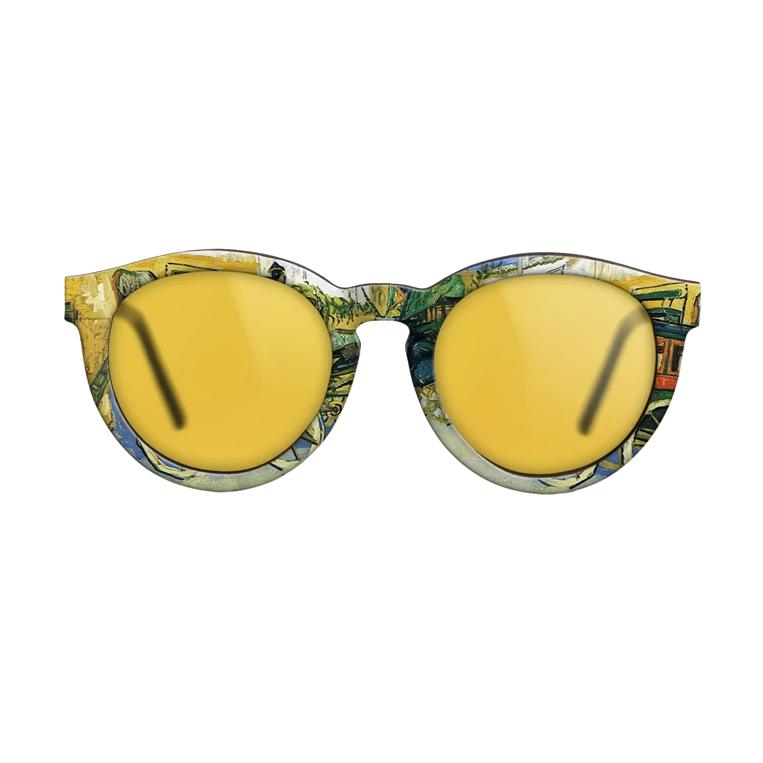 Oil Painting on Straight Grain Walnut: Rococo - The Tarascon Diligence, 1888 - Vincent van Gogh - The Rebel - Round - 1640 - SIRIS wood optic