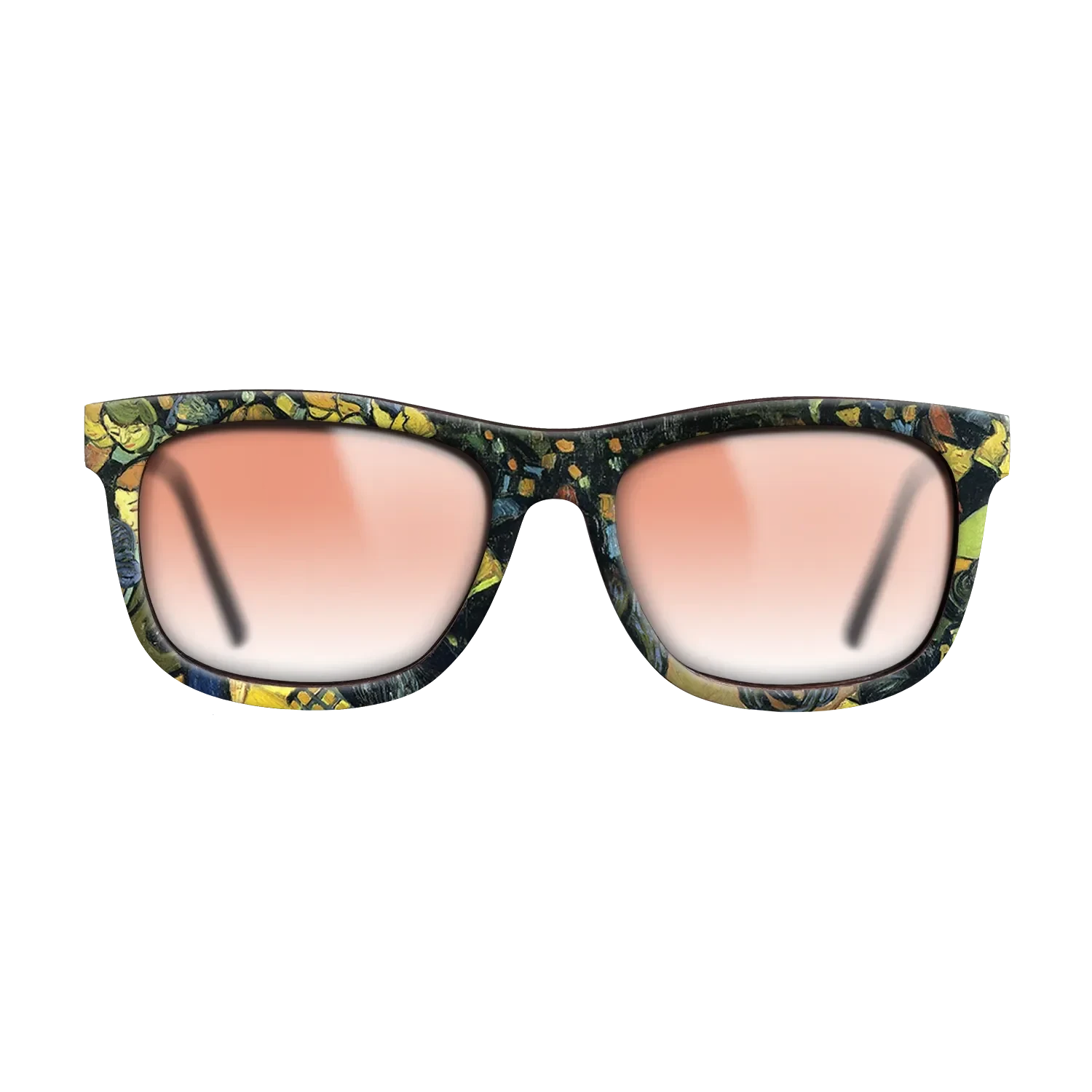 Oil Painting on Straight Grain Walnut: Rococo - The ballroom at Arles, 1888 - Vincent van Gogh - The Hero - Square - 1920 - SIRIS wood optic