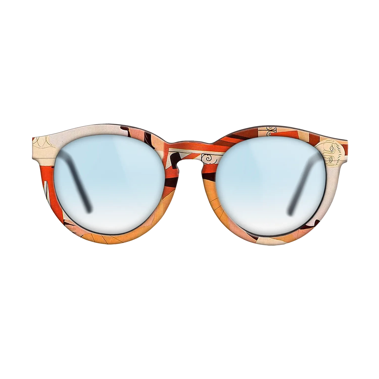 Oil Painting on Straight Grain Walnut: Rococo - The sculpture, 1925 - Pablo Picasso - The Rebel - Round - 1667 - SIRIS wood optic