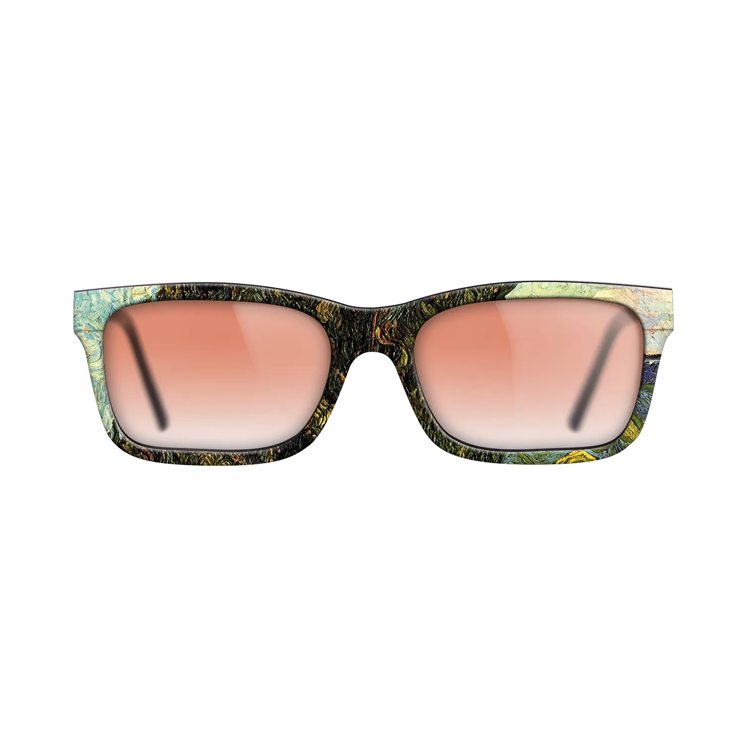 Oil Painting on Straight Grain Walnut: Rococo - Two Cypresses, 1889 - Vincent van Gogh - The Sage - Rectangle - 1310 - SIRIS wood optic