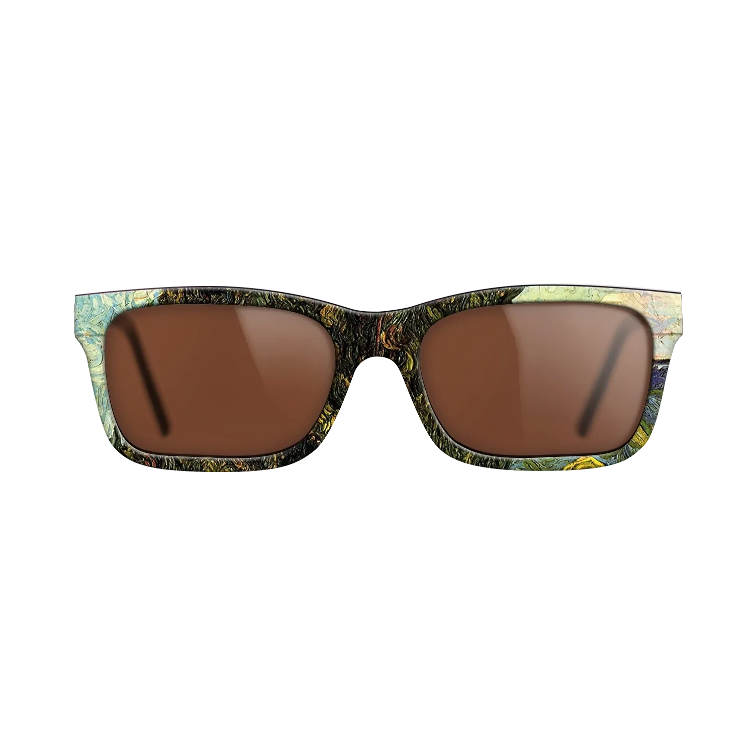 Oil Painting on Straight Grain Walnut: Rococo - Two Cypresses, 1889 - Vincent van Gogh - The Sage - Rectangle - 1310 - SIRIS wood optic