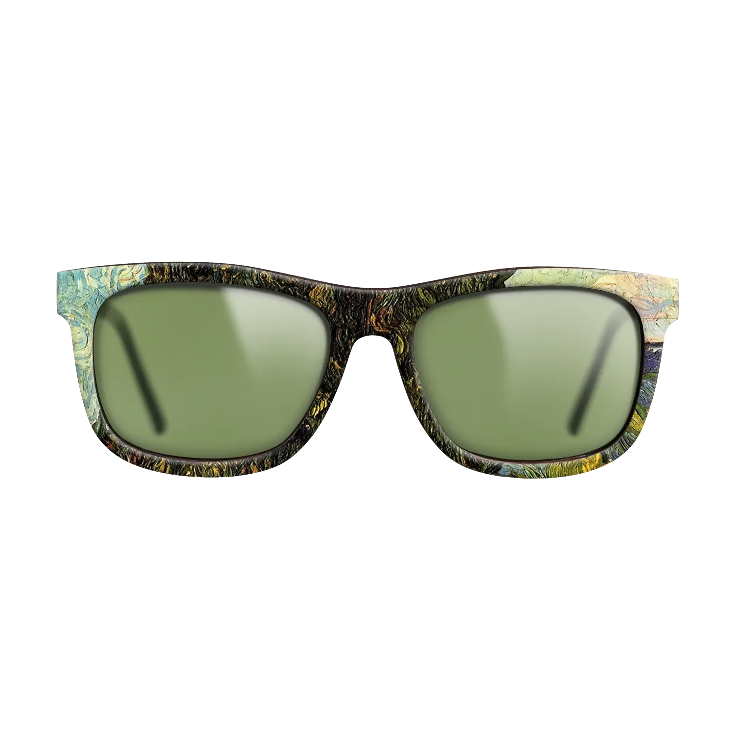 Oil Painting on Straight Grain Walnut: Rococo - Two Cypresses, 1889 - Vincent van Gogh - The Hero - Square - 1310 - SIRIS wood optic