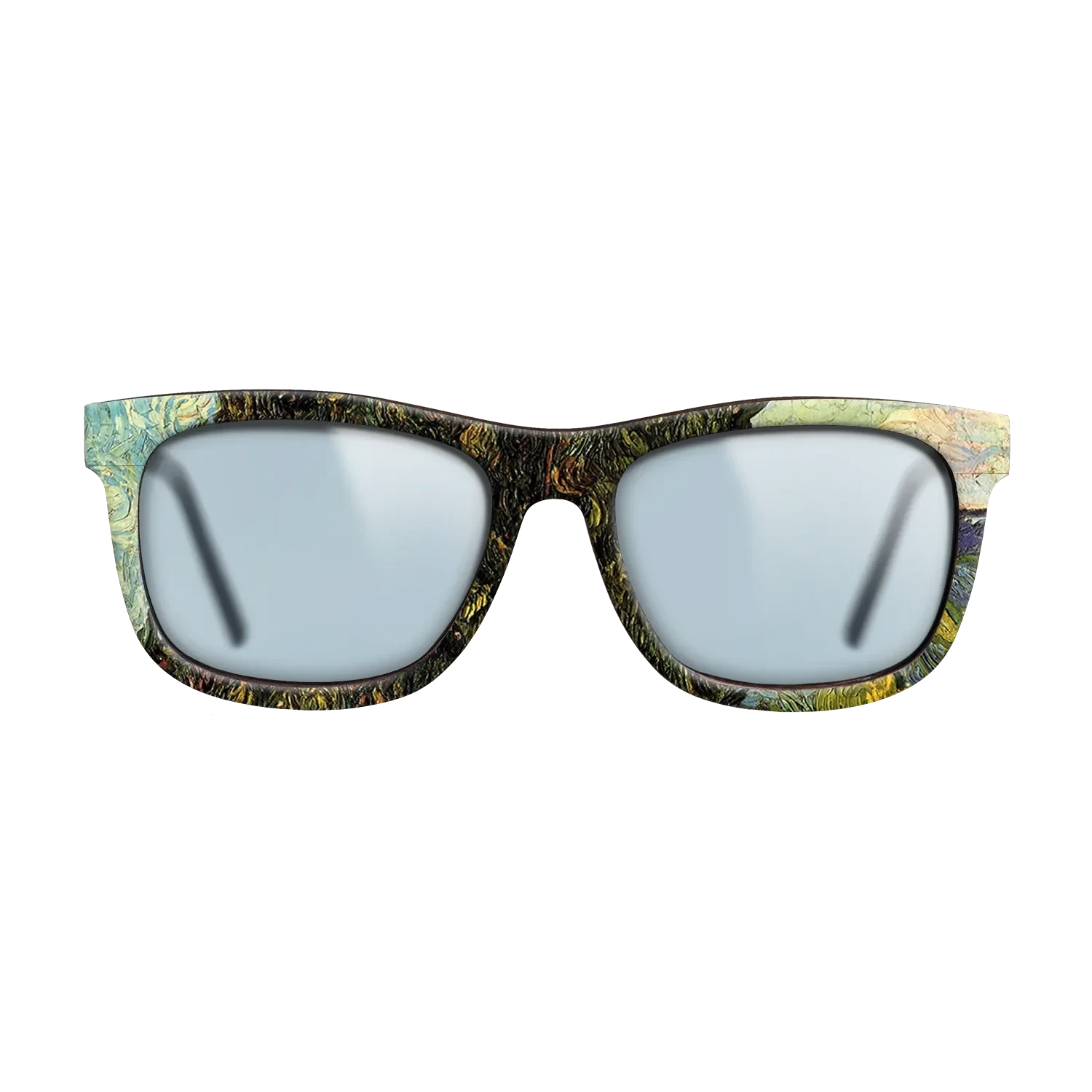 Oil Painting on Straight Grain Walnut: Rococo - Two Cypresses, 1889 - Vincent van Gogh - The Hero - Square - 1310 - SIRIS wood optic