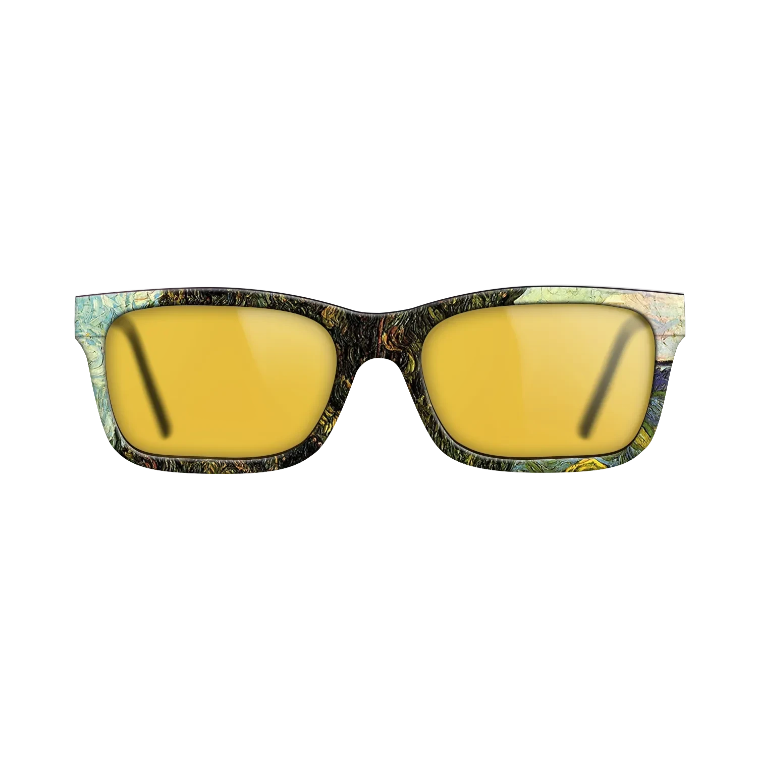 Oil Painting on Straight Grain Walnut: Rococo - Two Cypresses, 1889 - Vincent van Gogh - The Sage - Rectangle - 1310 - SIRIS wood optic