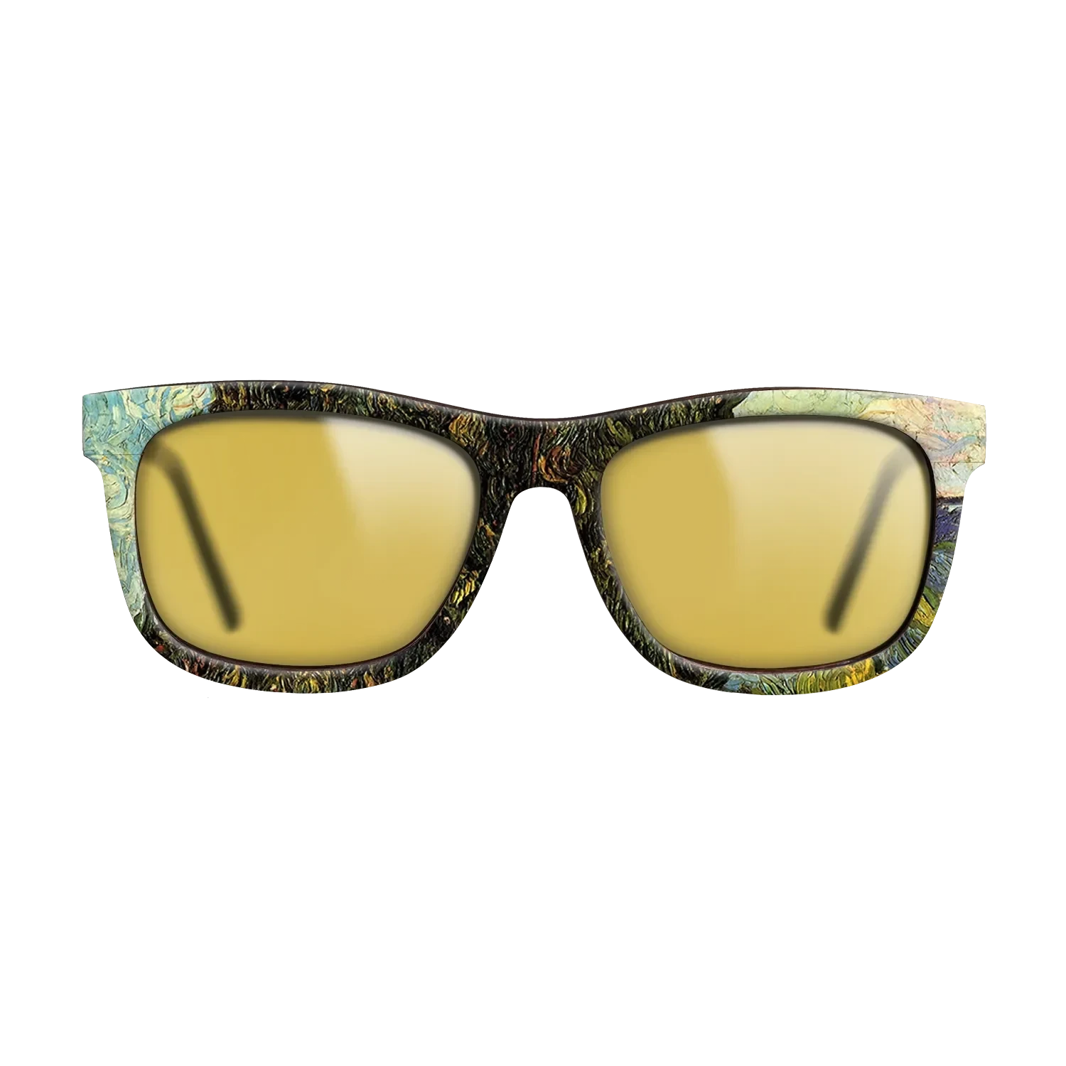 Oil Painting on Straight Grain Walnut: Rococo - Two Cypresses, 1889 - Vincent van Gogh - The Hero - Square - 1310 - SIRIS wood optic